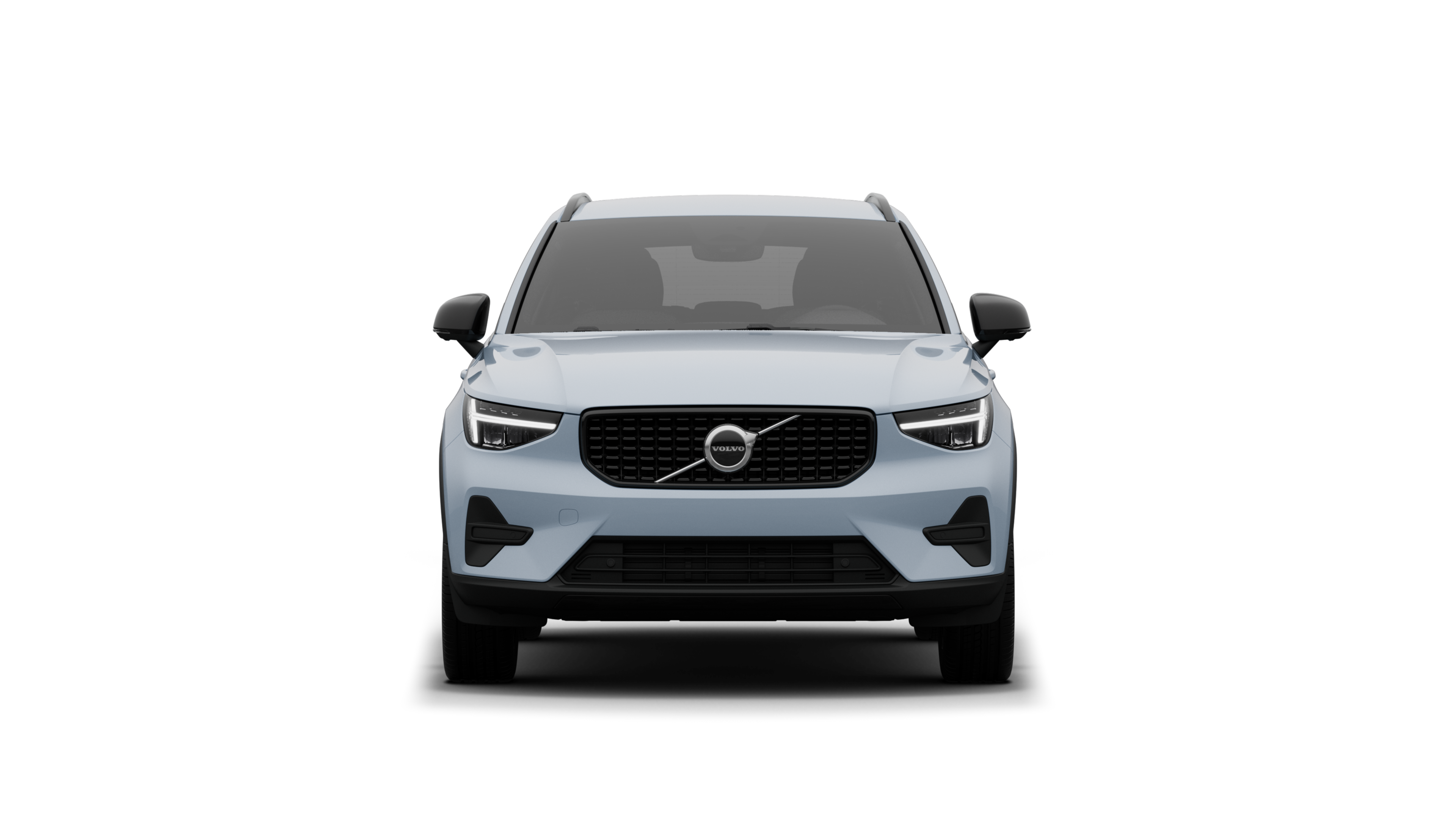 Vue avant d’une Volvo dans un studio uni.