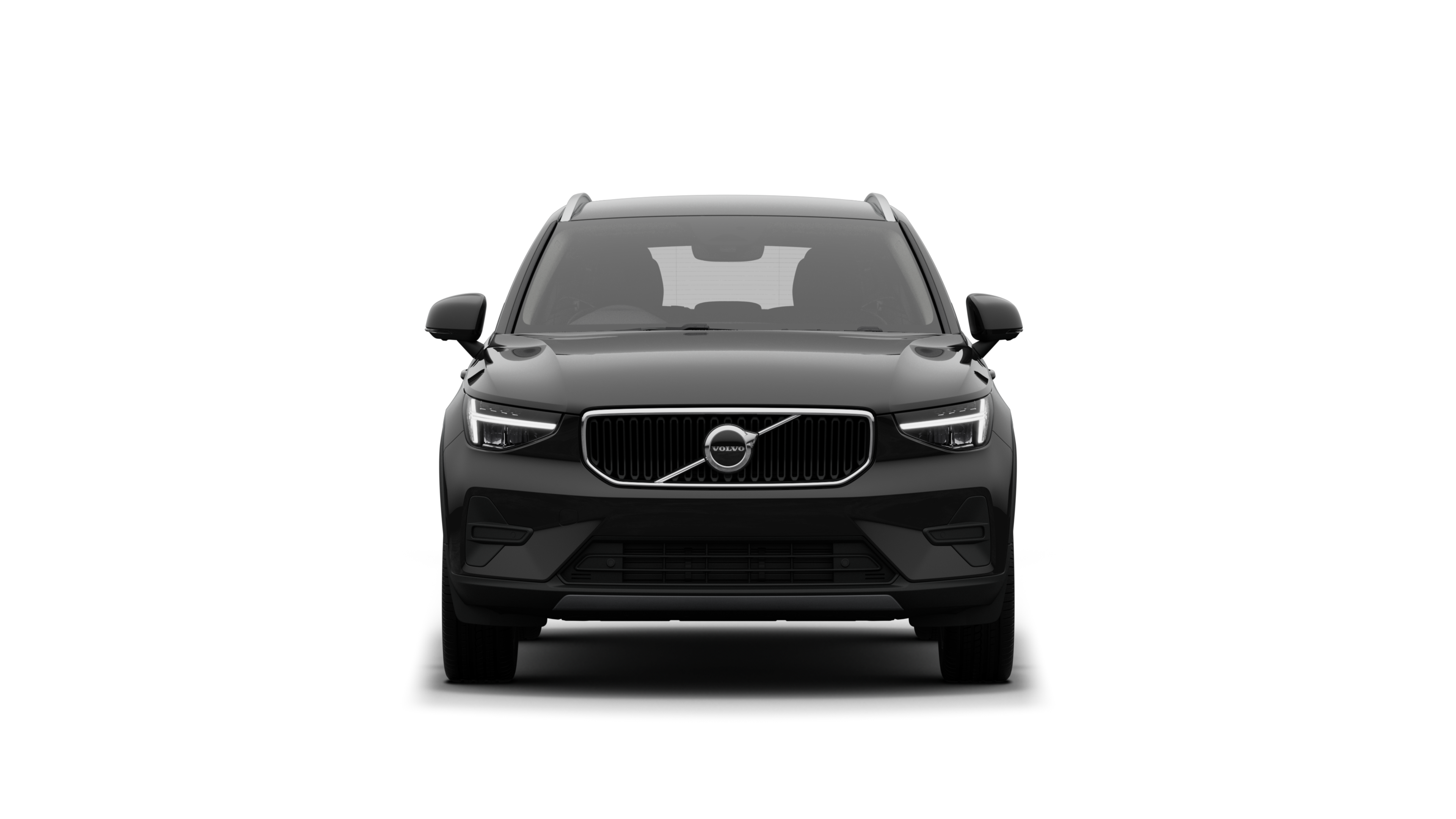 Front view of a Volvo car in a plain studio background.