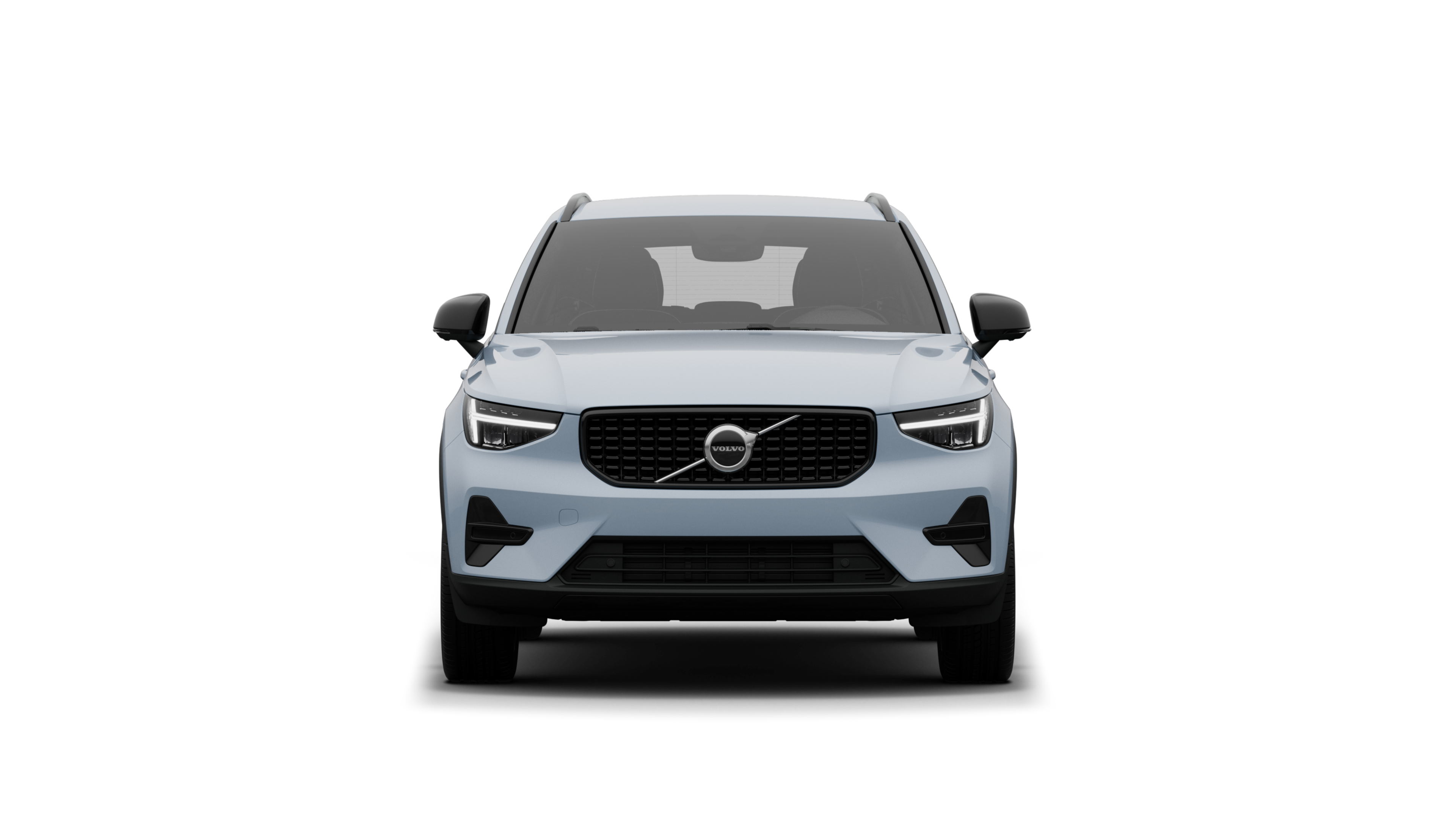 Vue avant d’une Volvo dans un studio uni.