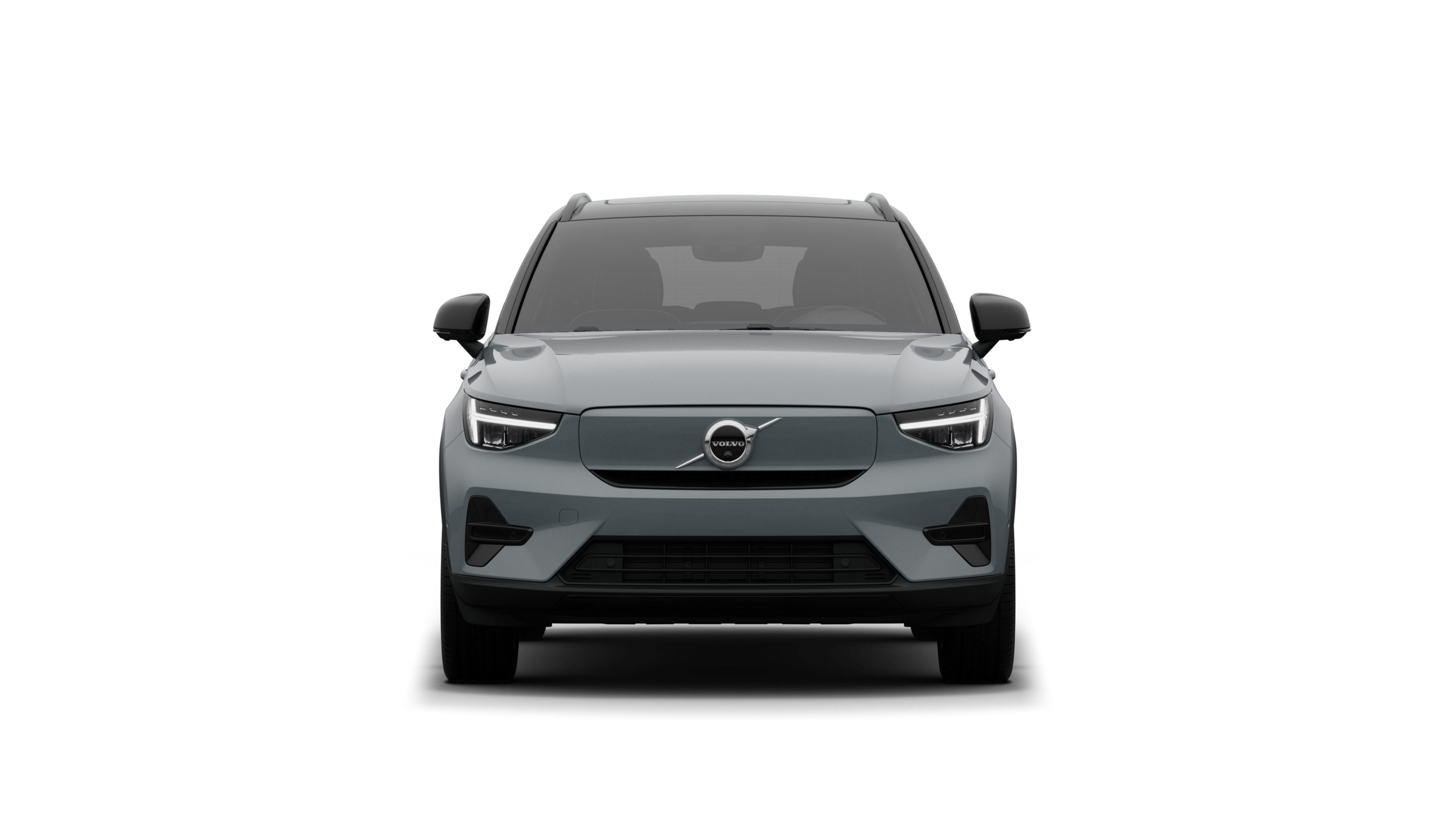 Vue avant d’une Volvo sur un fond de studio uni.