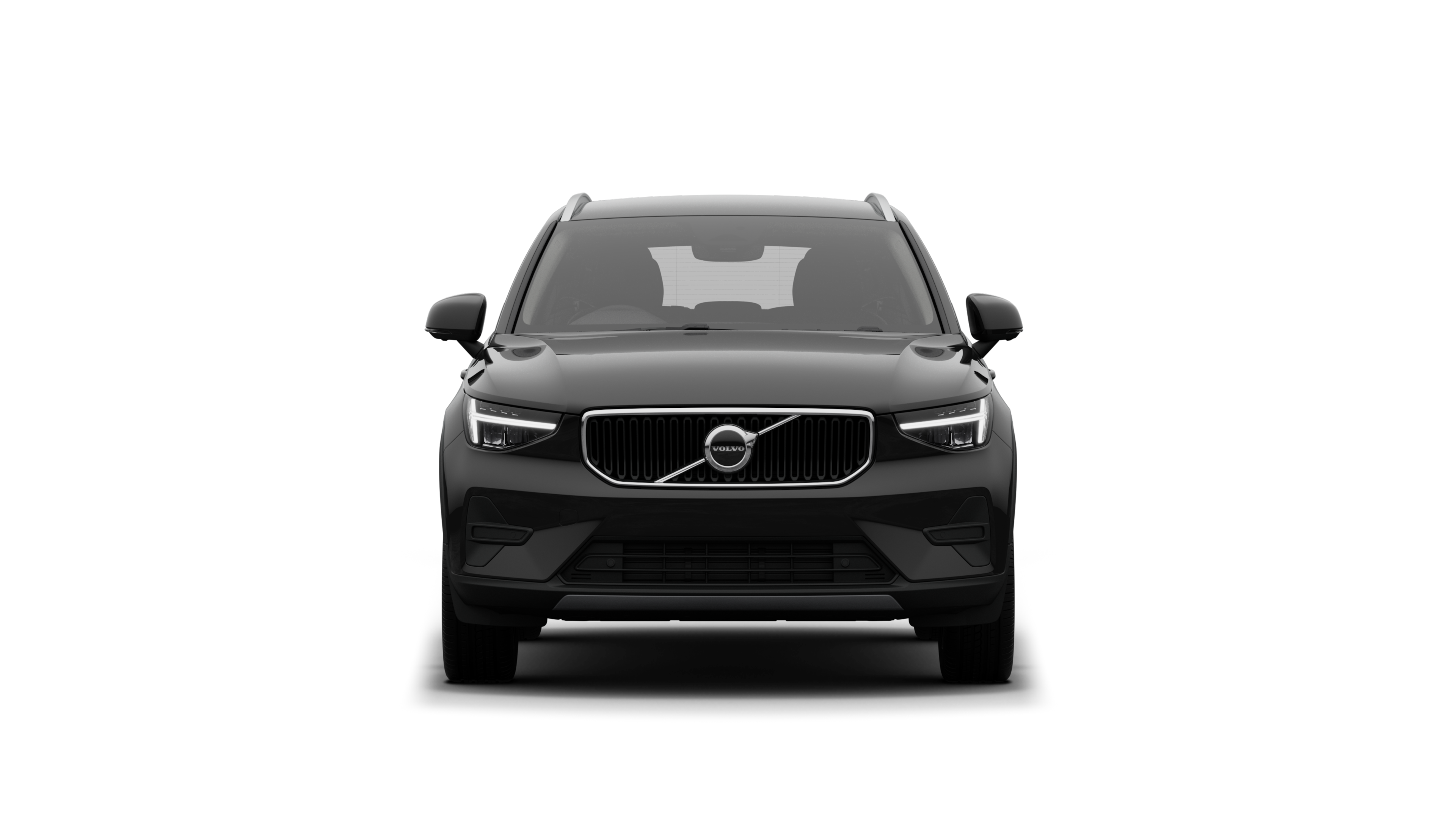 Front view of a Volvo car in a plain studio background.