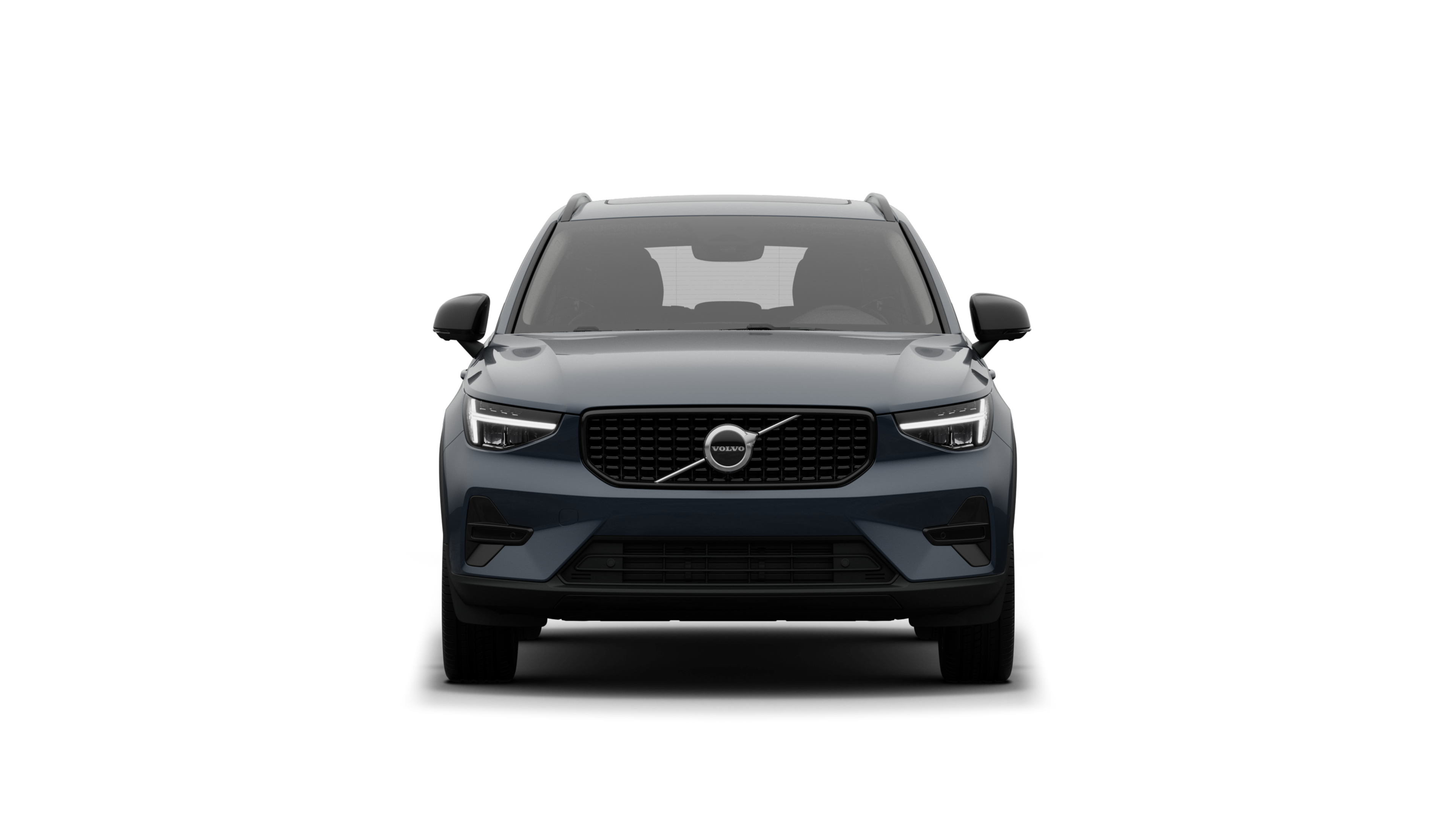 Vue avant d’une Volvo dans un studio uni.