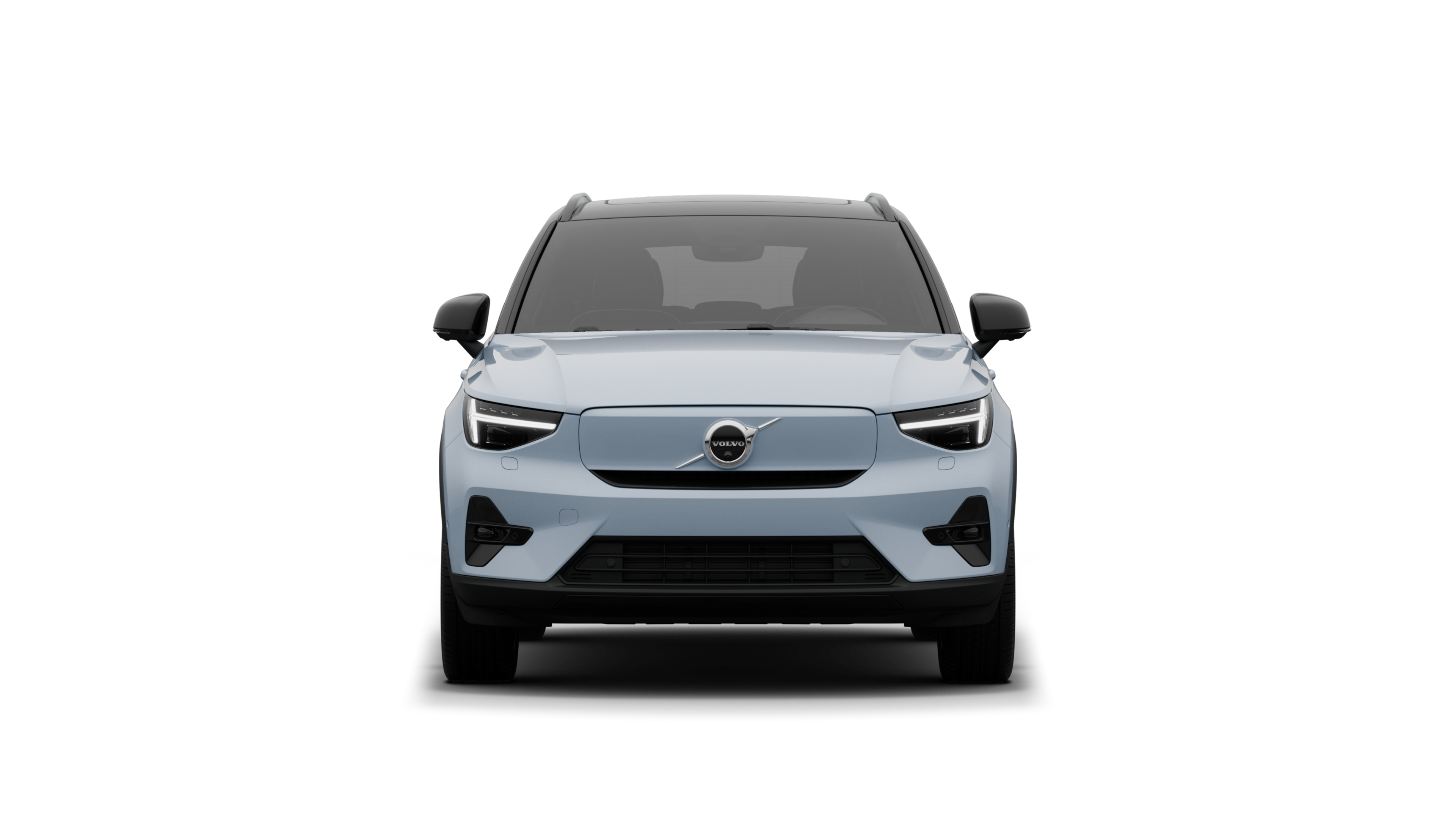 מבט מלפנים על מכונית וולוו בסטודיו רגיל.