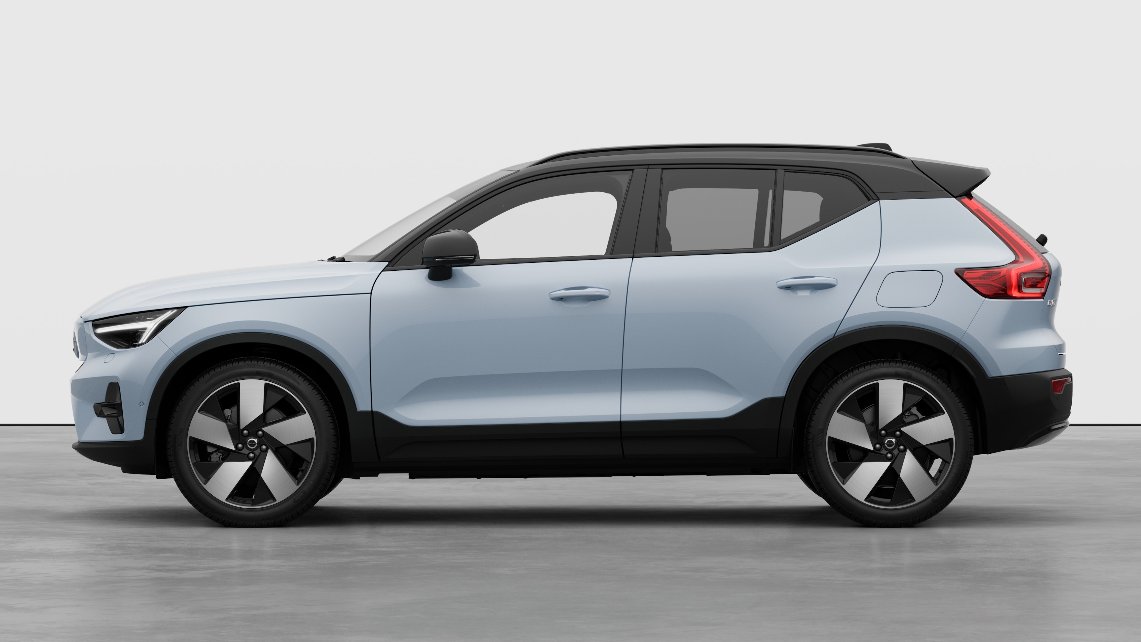 Volvo car in side view against a plain studio background. No additional details or identifiers are present.