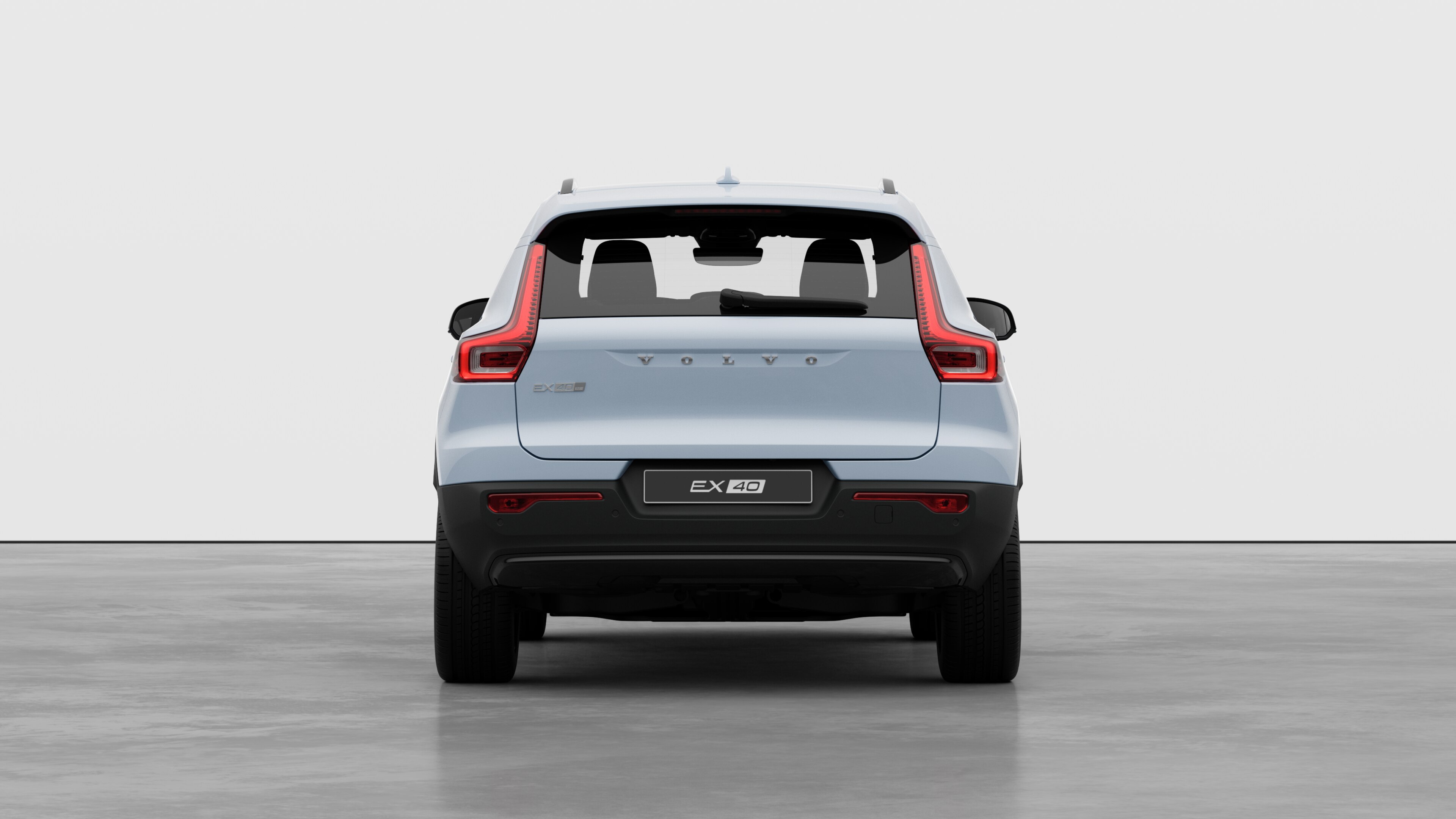 Volvo car rear view against a plain studio background.