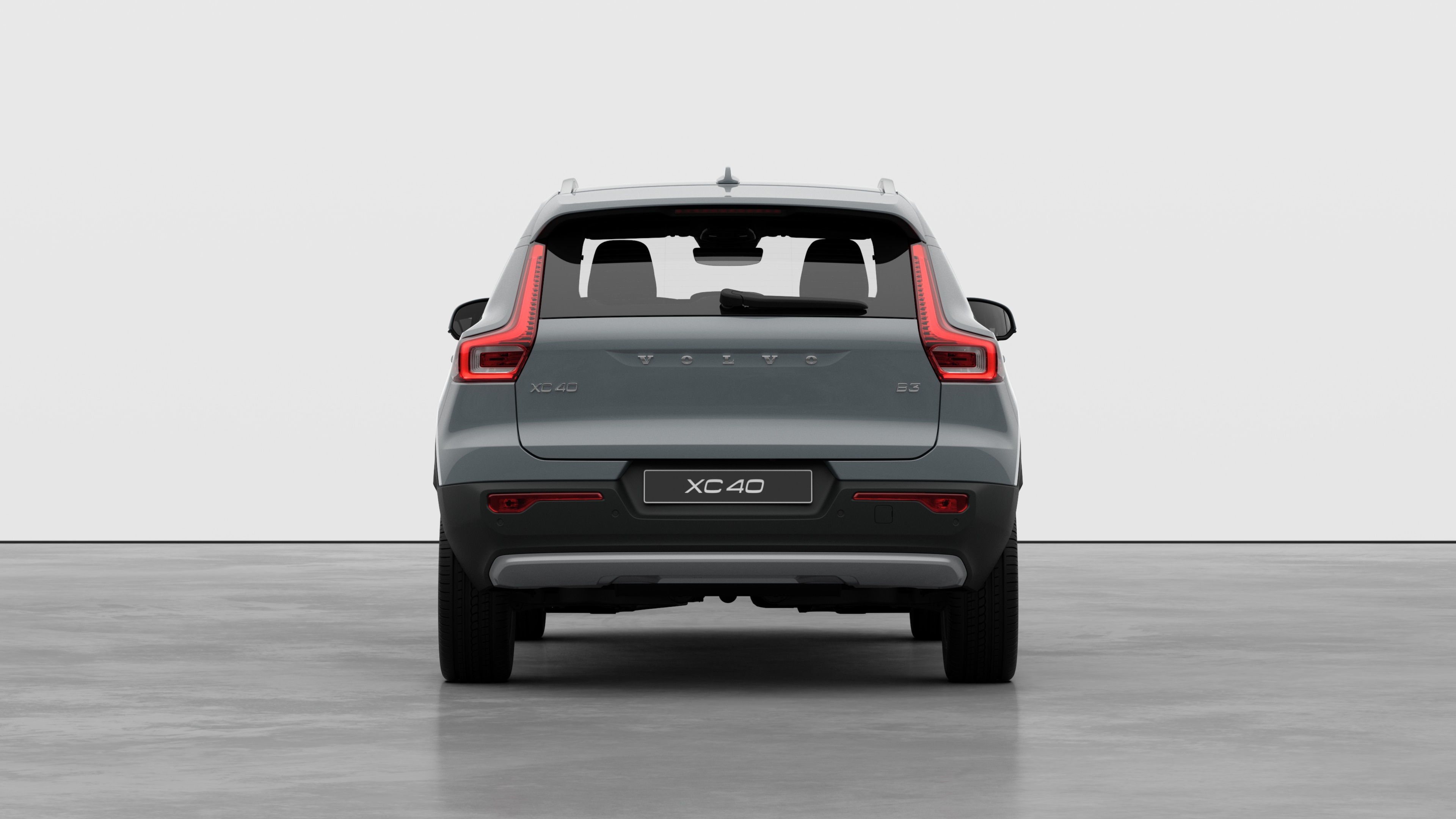 Volvo car rear view against a plain studio background.