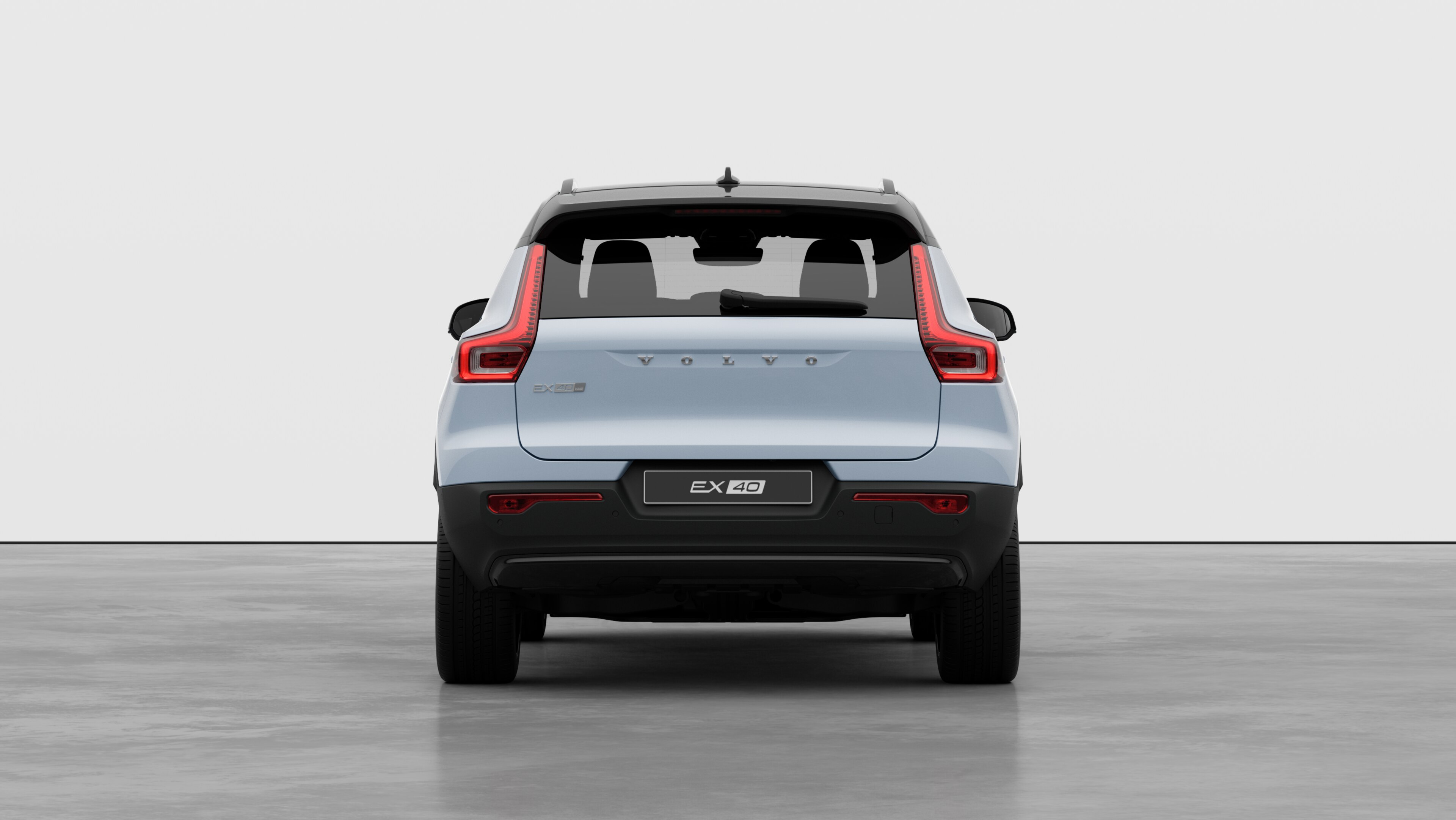 Volvo car rear view against a plain studio background.