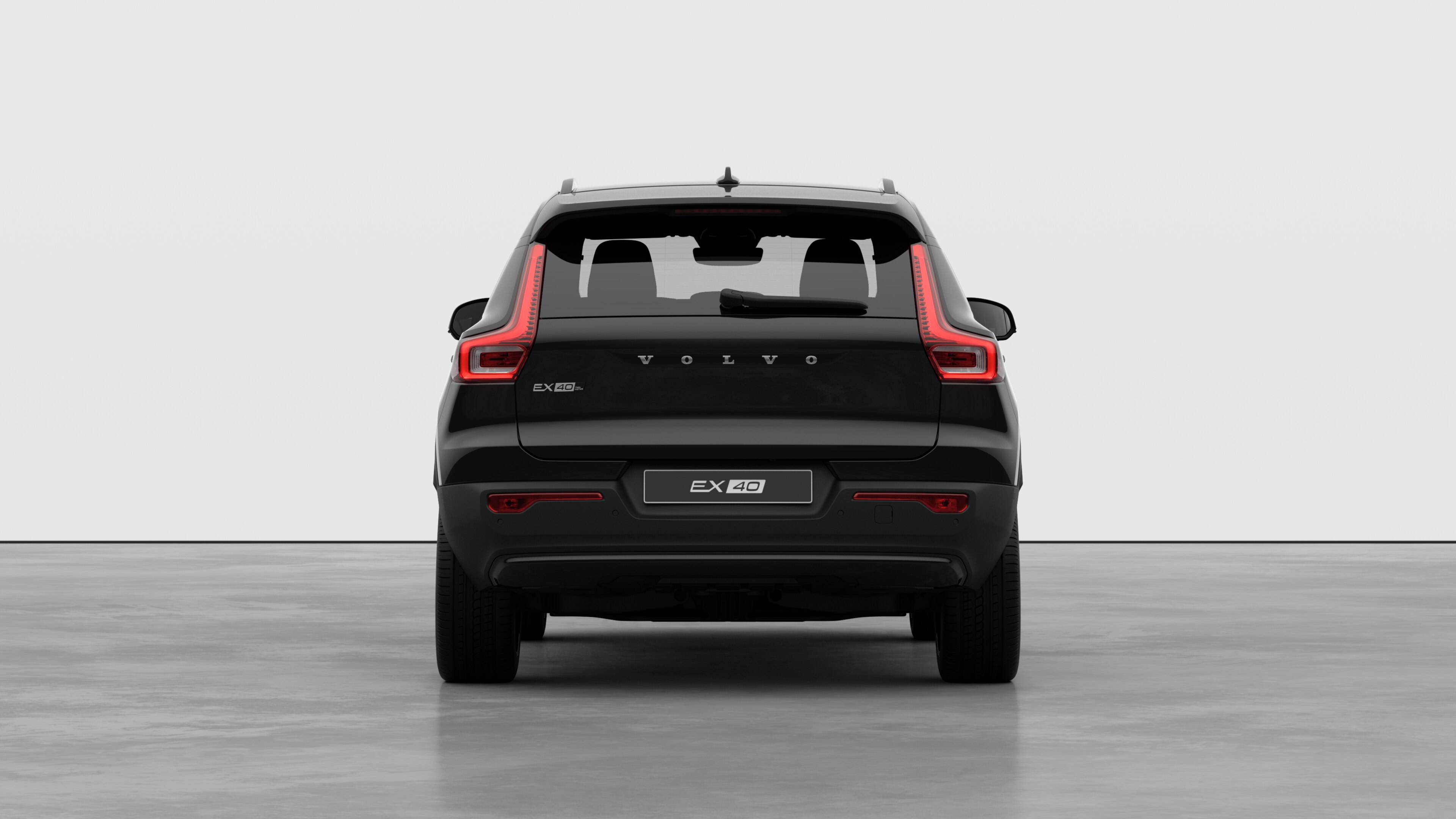 Volvo car rear view against a plain studio background.