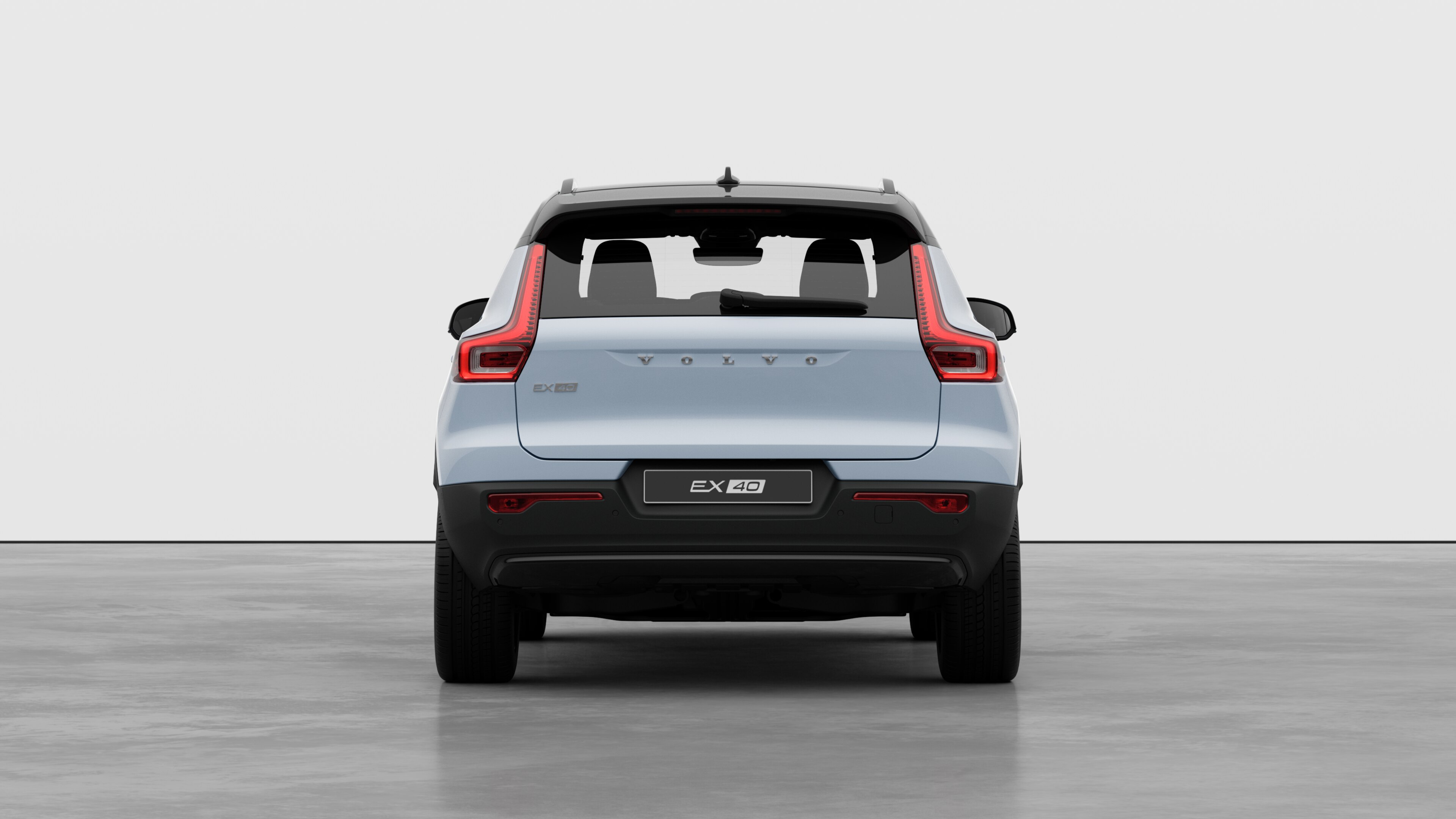 Volvo car rear view against a plain studio background.