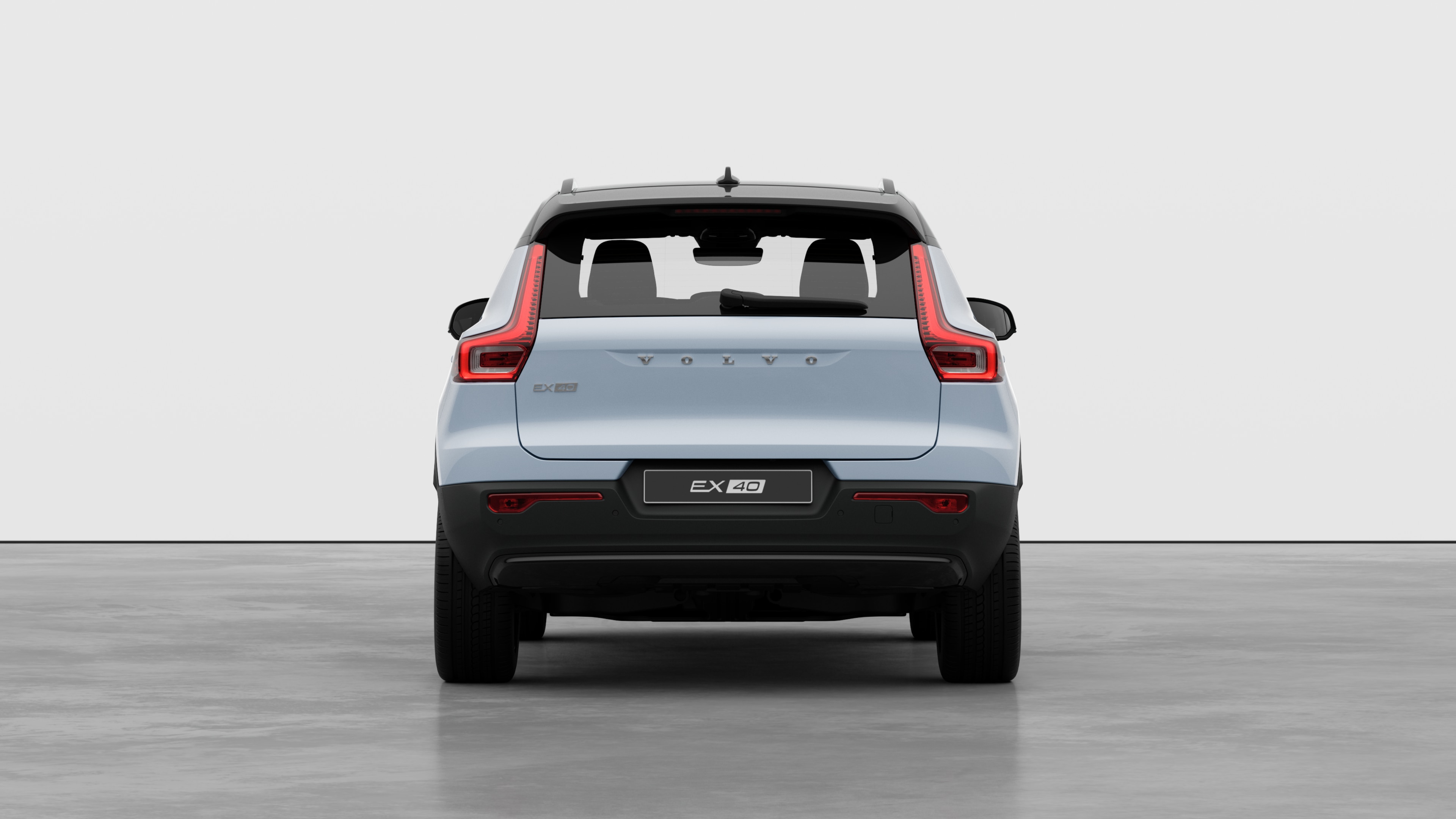 Volvo car rear view against a plain studio background.