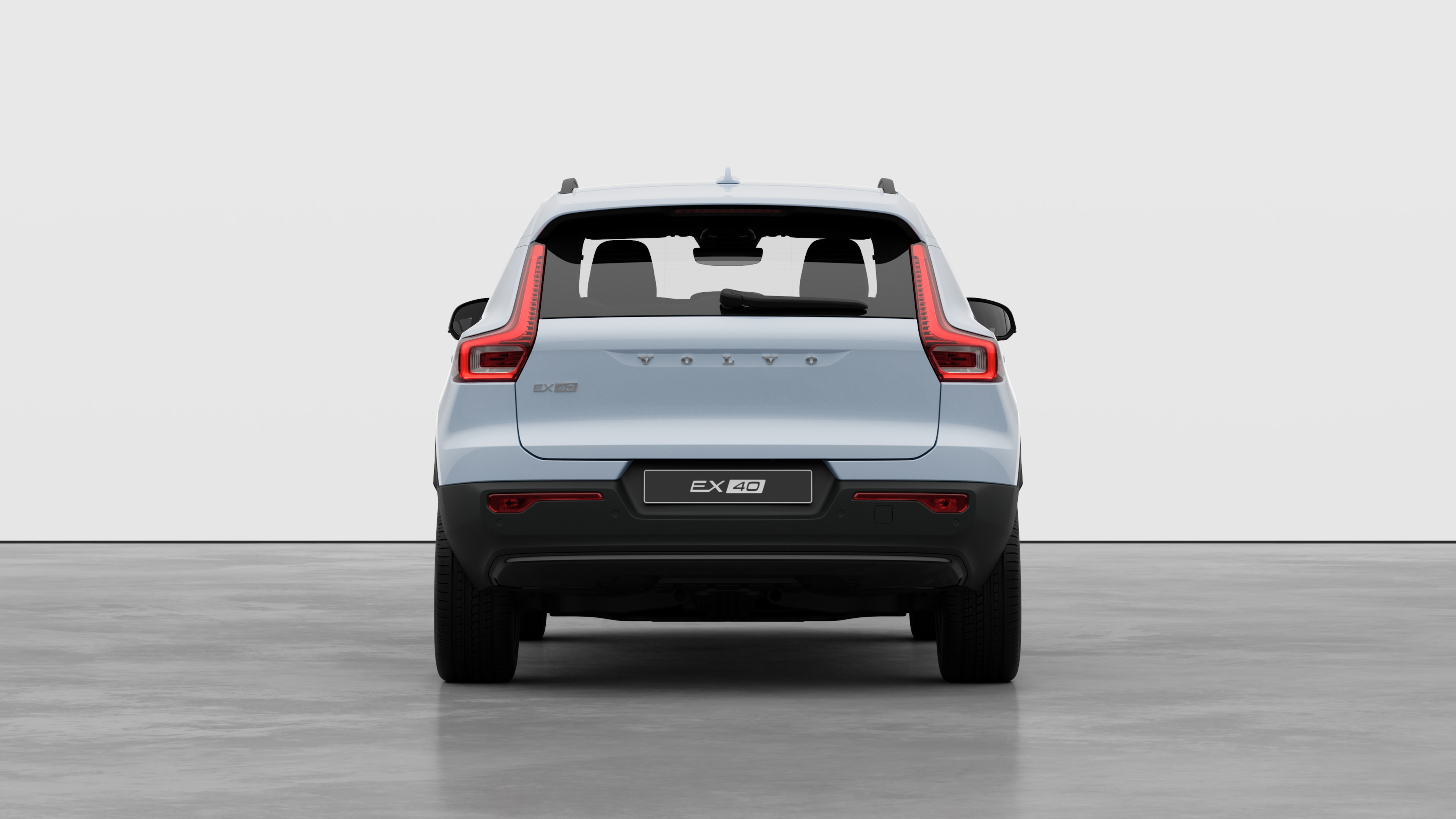 Volvo car rear view against a plain studio background.