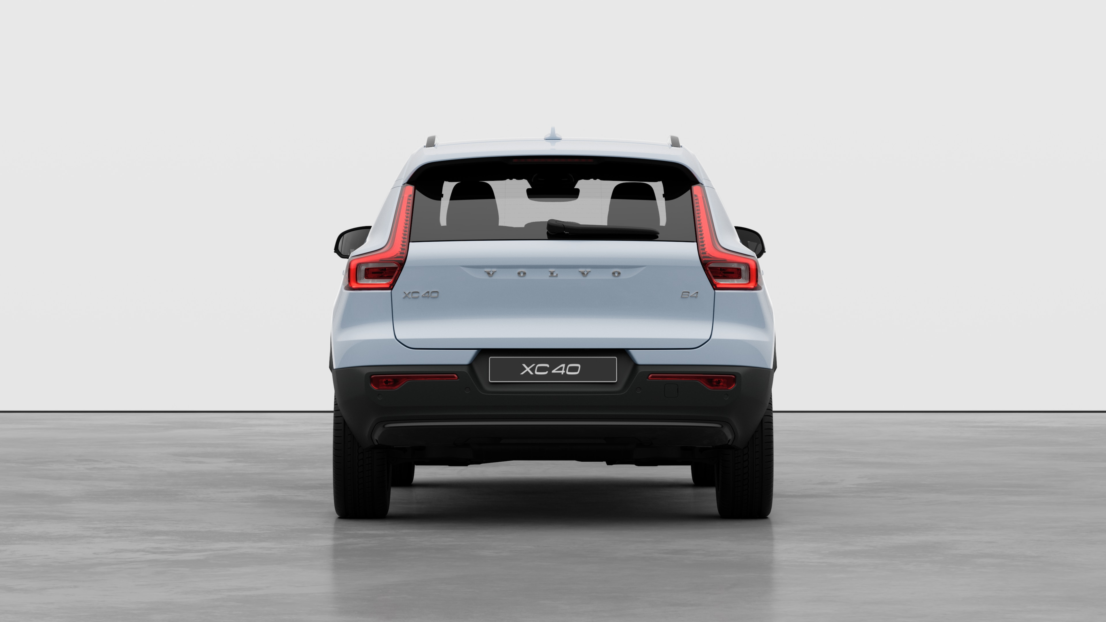 Volvo car rear view against a plain studio background.