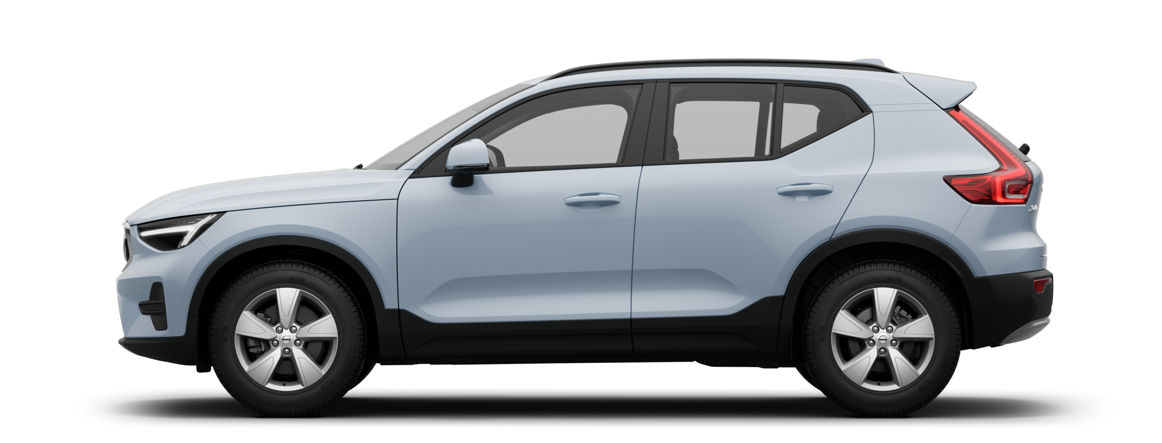 Vista laterale di una XC40 Mild hybrid