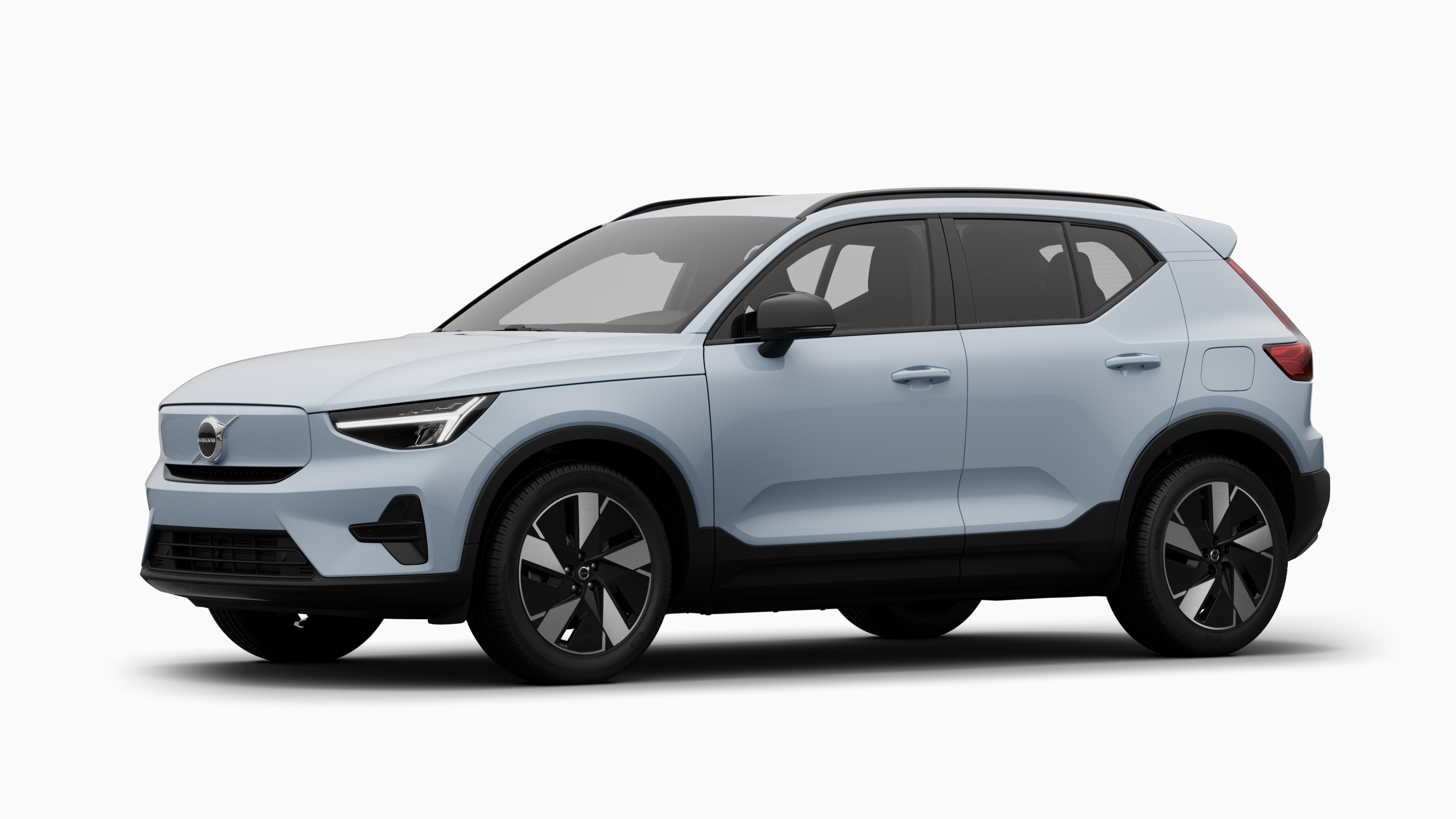 Volvo automašīnas ārpuse trīs ceturtdaļu skatā, vienkāršs studijas fons.