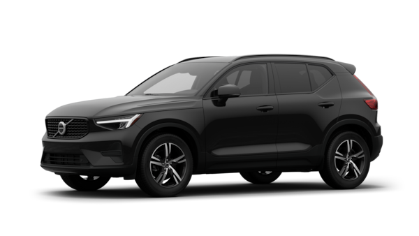 Volvo car exterior in three-quarter view, plain studio background.