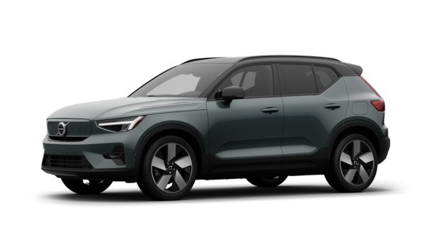 Volvo car exterior in three-quarter view, plain studio background.
