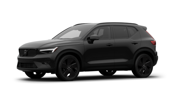 Volvo car exterior in three-quarter view, plain studio background.