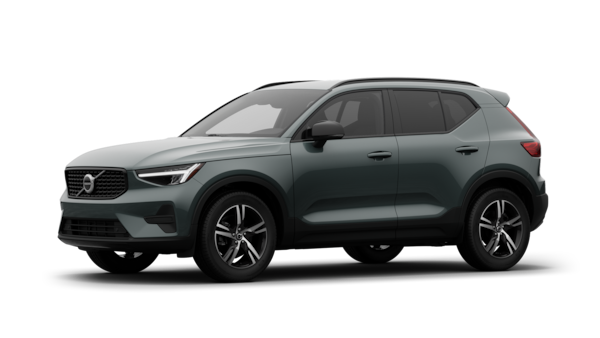Volvo car exterior in three-quarter view, plain studio background.