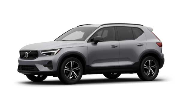 Volvo car exterior in three-quarter view, plain studio background.