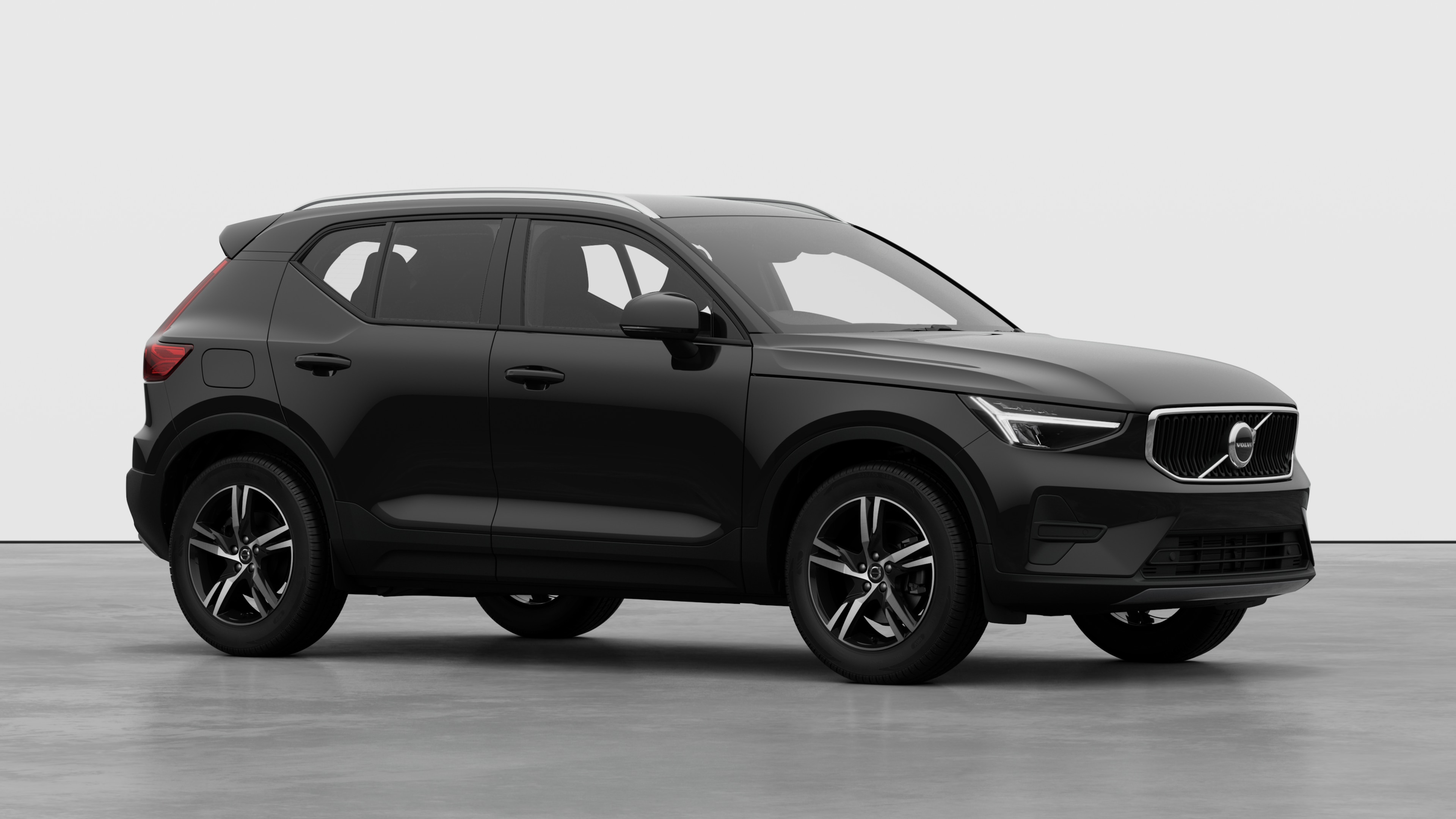 Volvo car exterior, three-quarter view in a plain studio background.