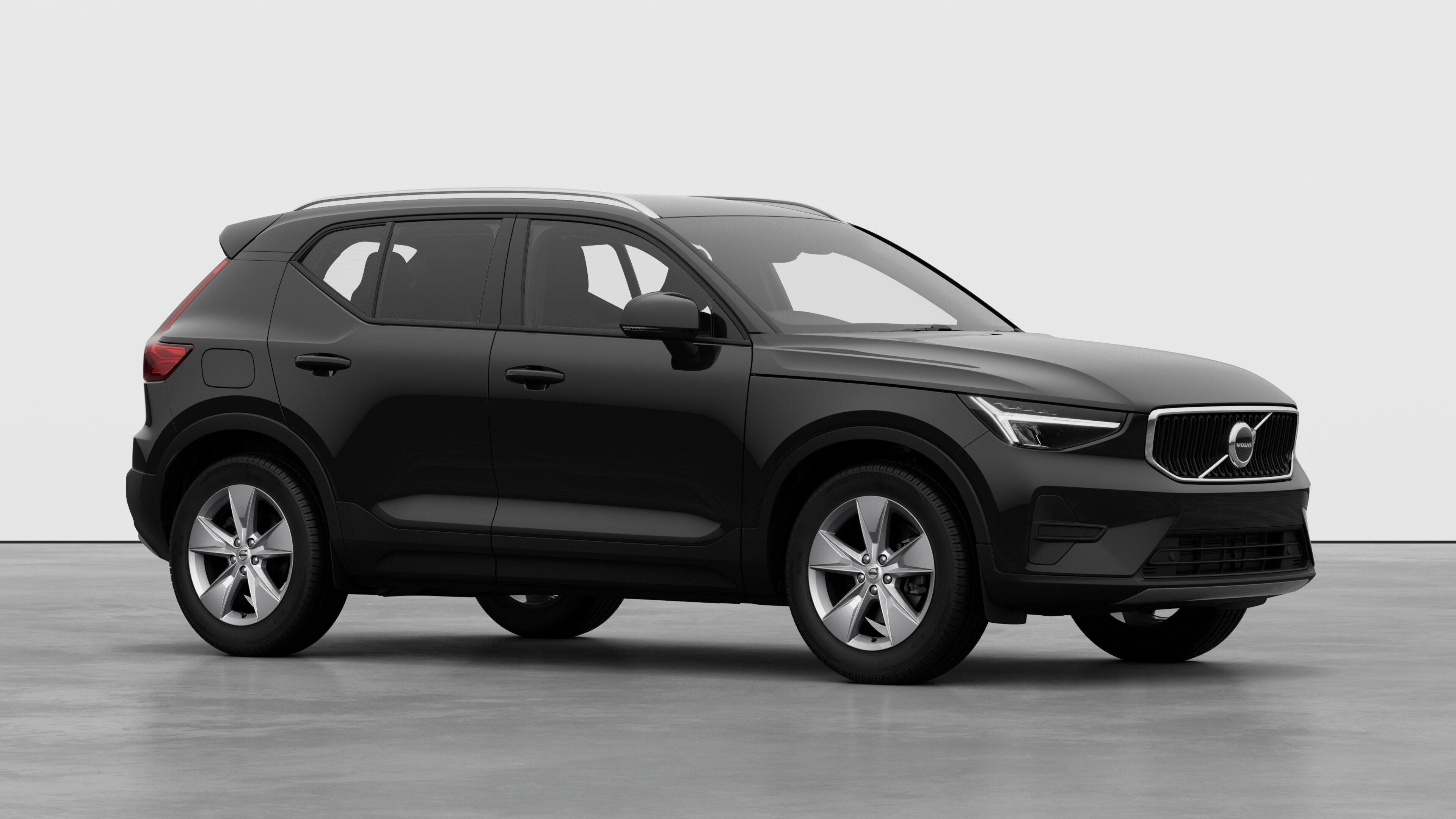 Volvo car exterior, three-quarter view in a plain studio background.