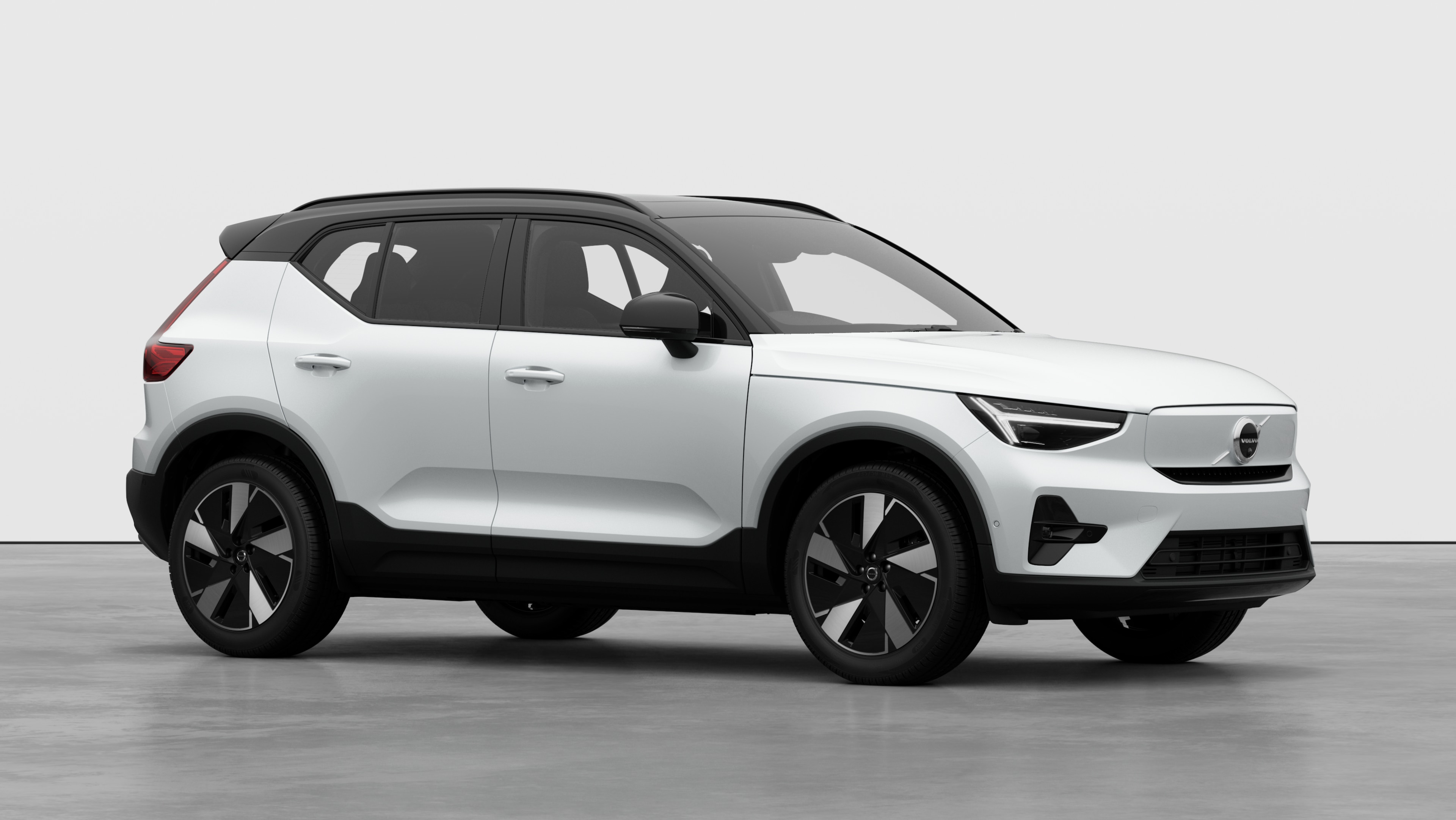 Volvo car exterior, three-quarter view in a plain studio background.