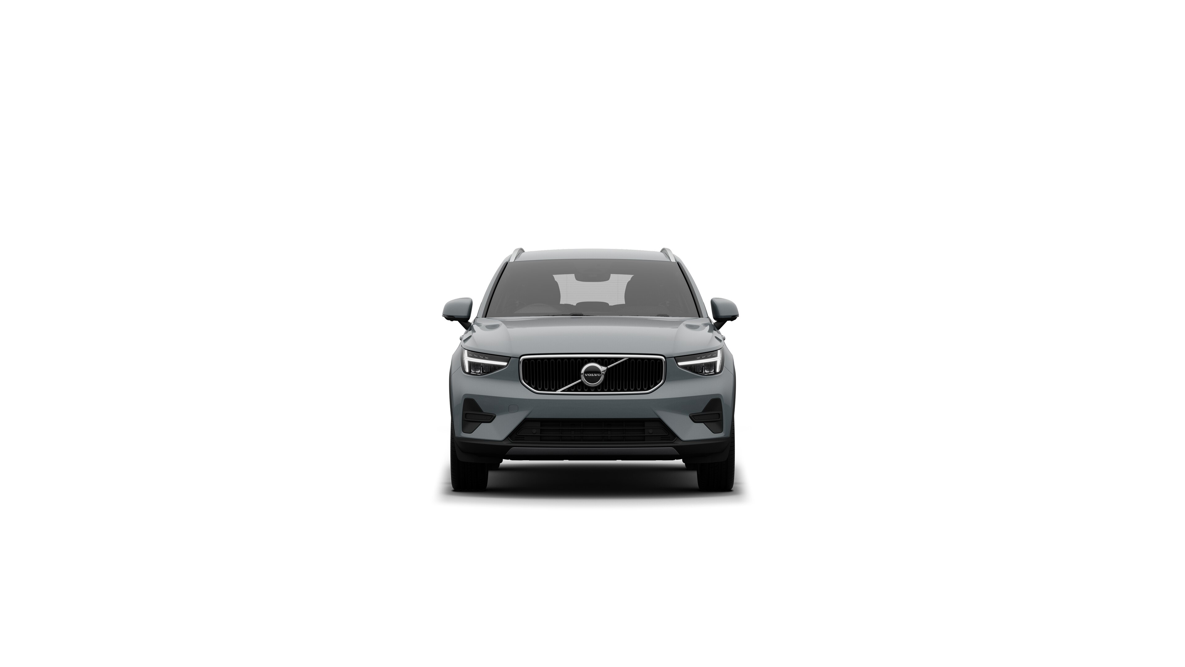 Volvo car front view in a plain studio background.