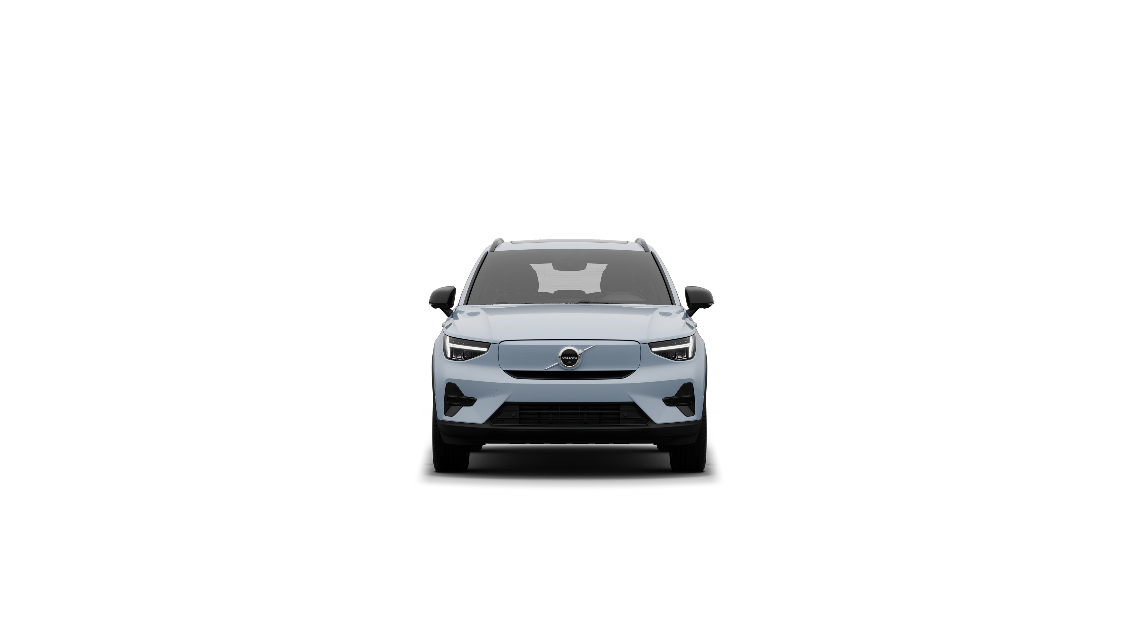 Volvo car front view in a plain studio background.