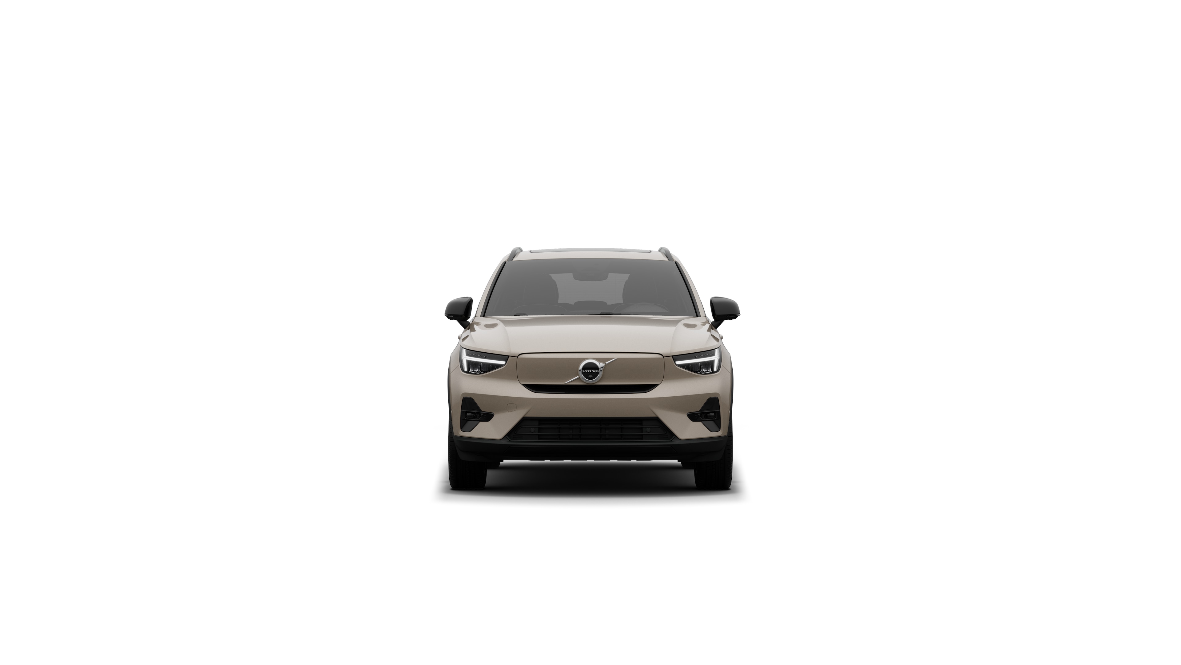 Volvo car front view in a plain studio background.