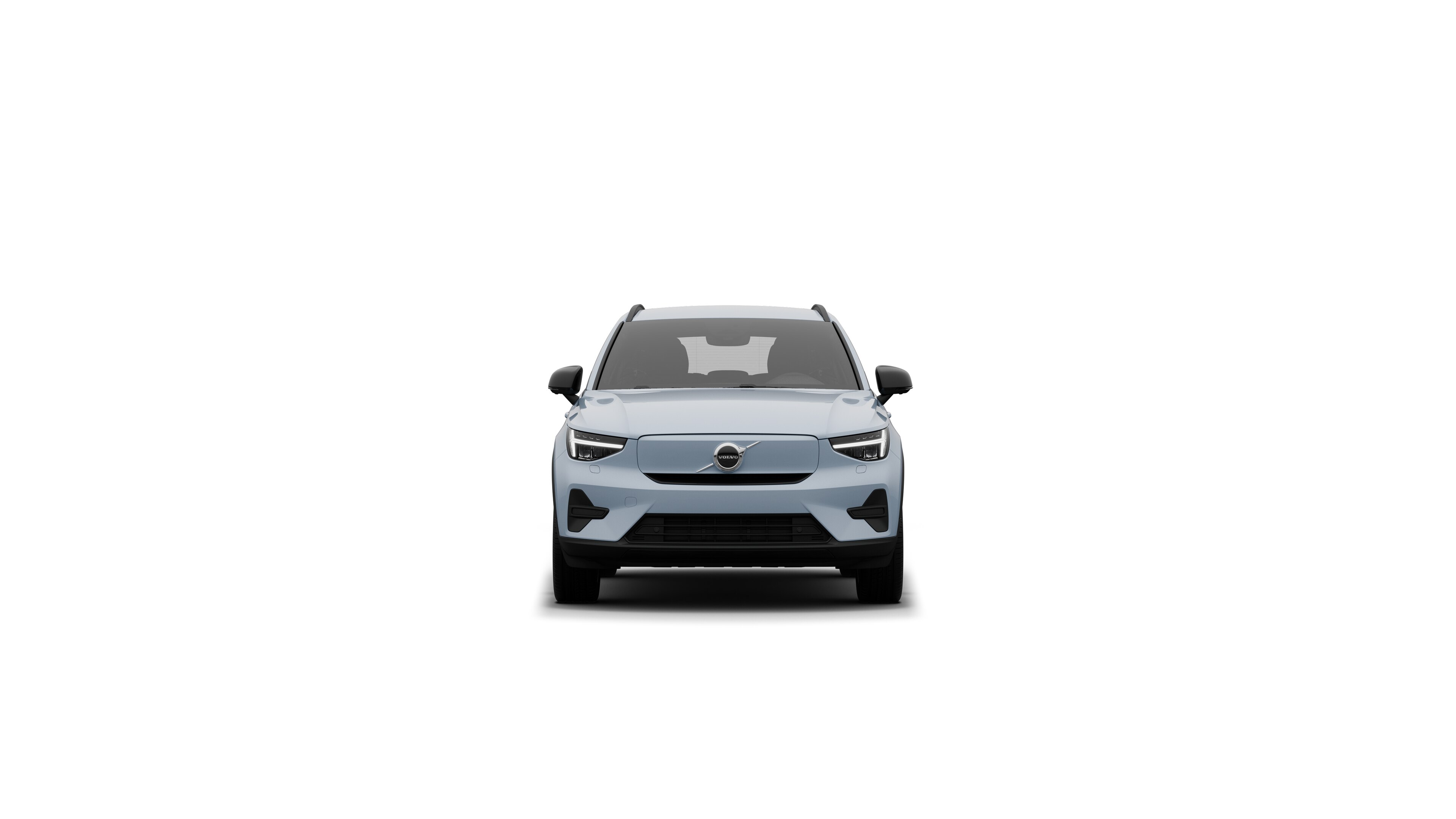 Volvo, sett forfra i en vanlig studiobakgrunn.