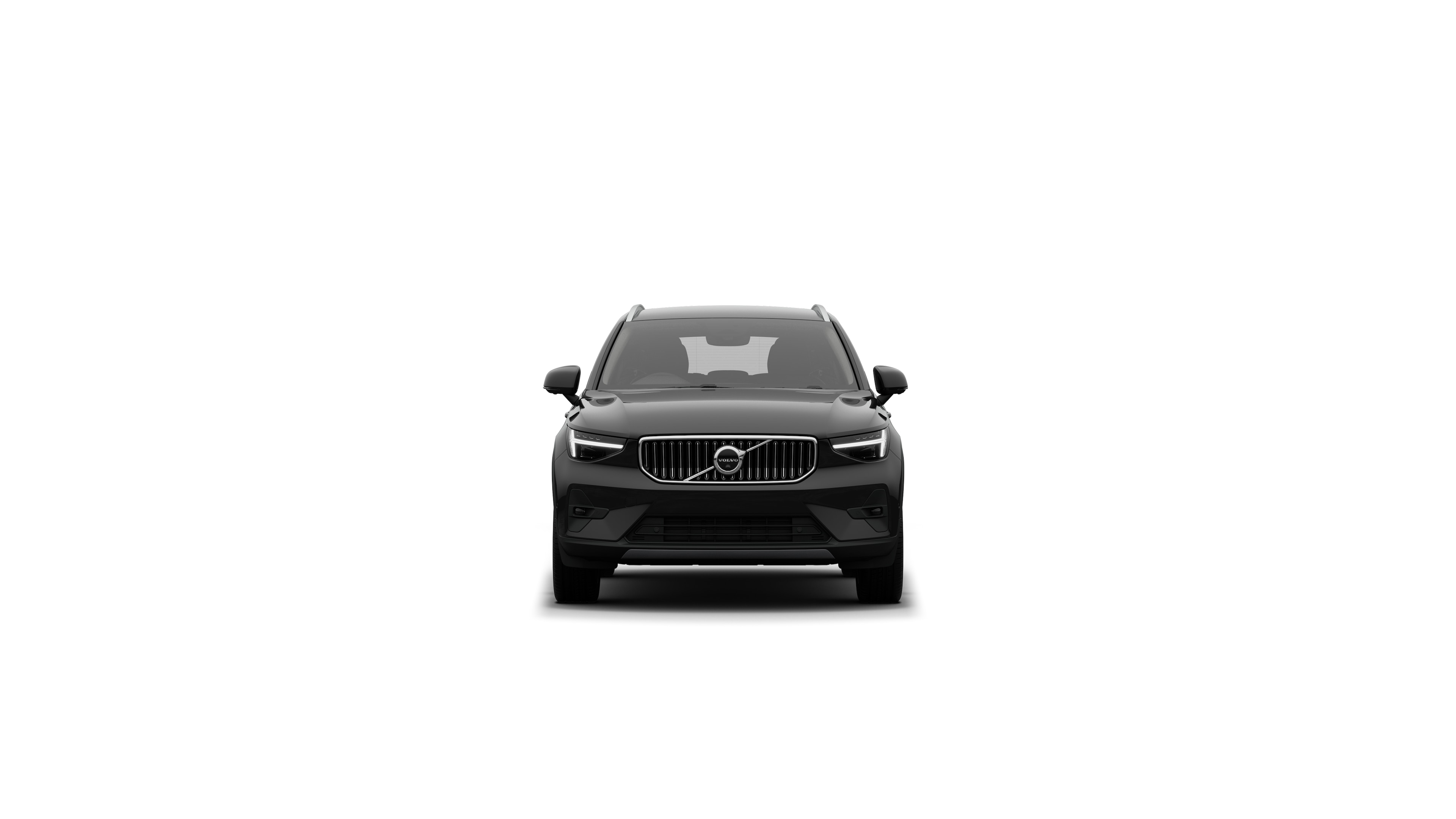 Volvo car front view in a plain studio background.