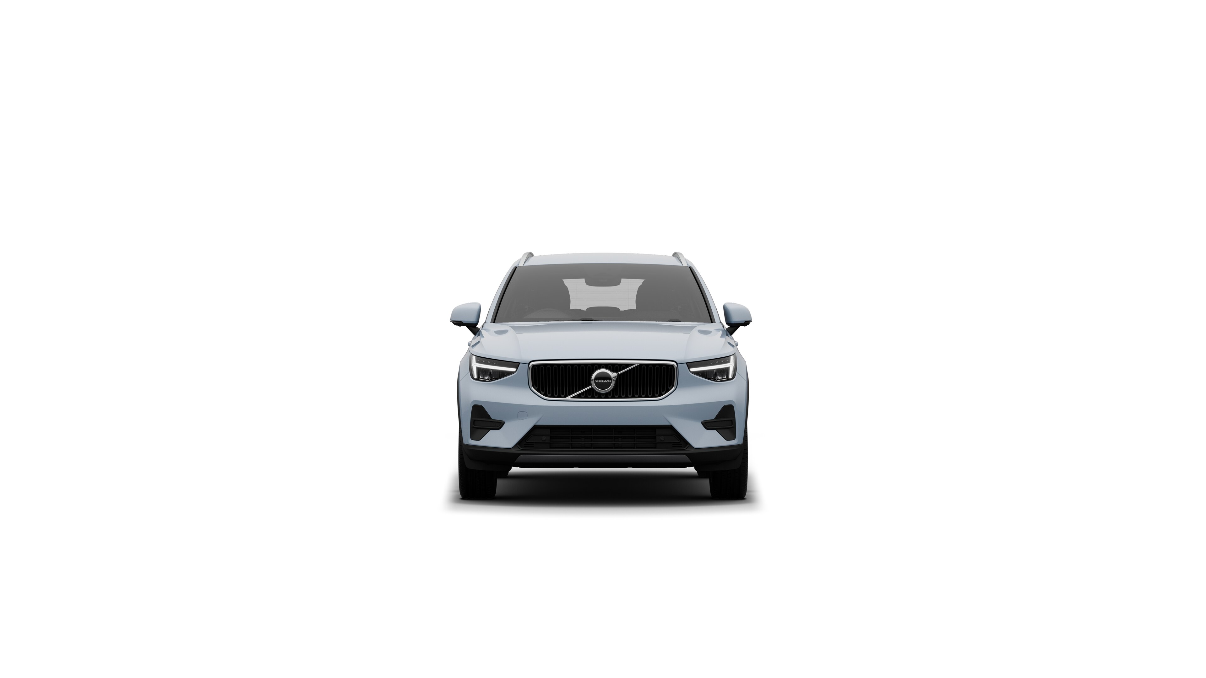 Volvo car front view in a plain studio background.