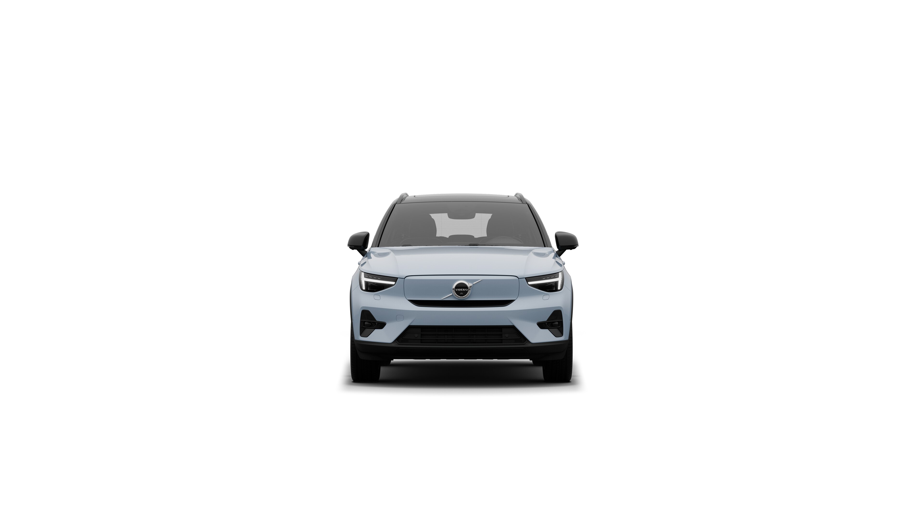 Vue avant d’une Volvo sur un fond de studio.