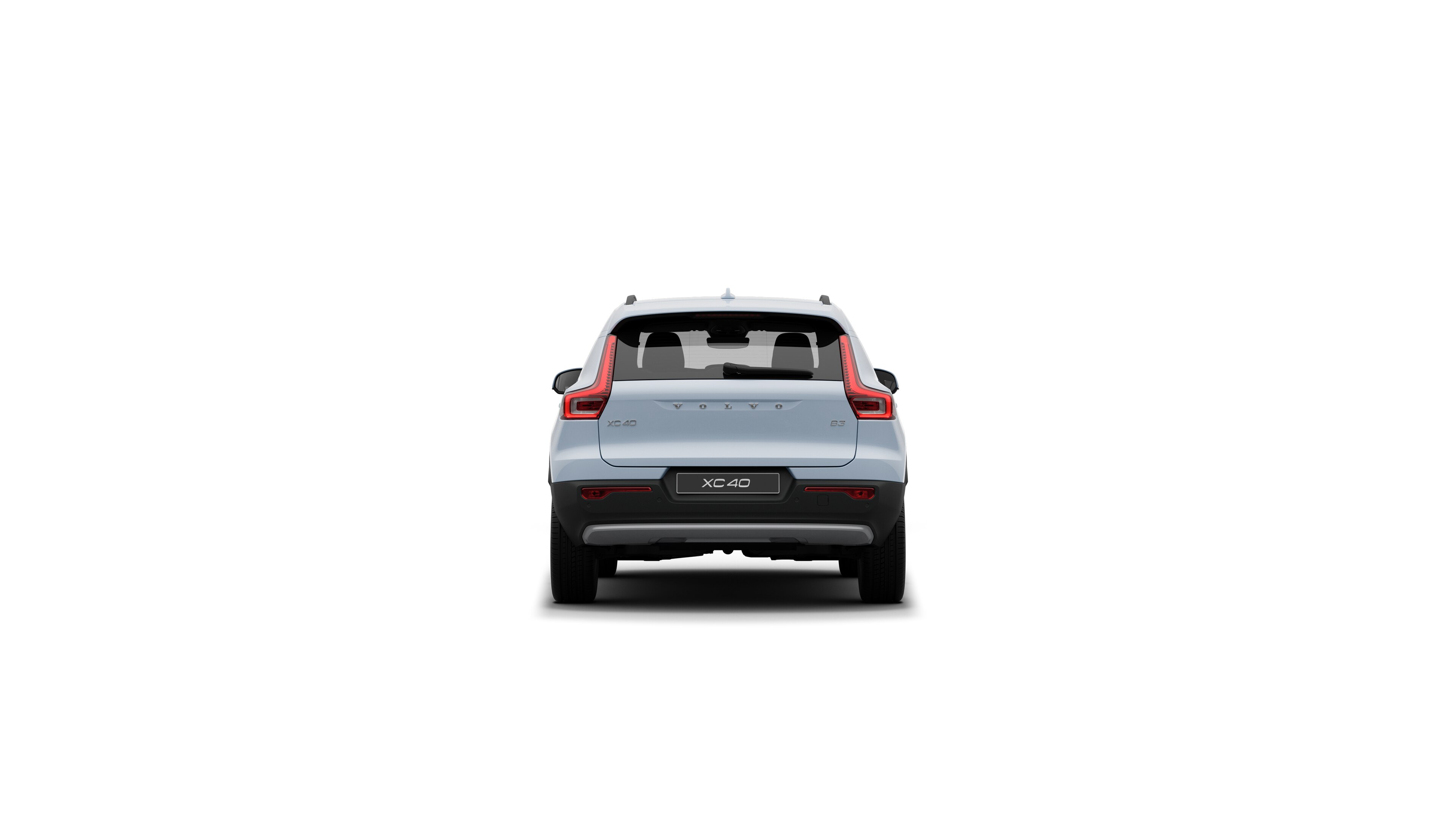 Volvo car rear view in a plain studio background.