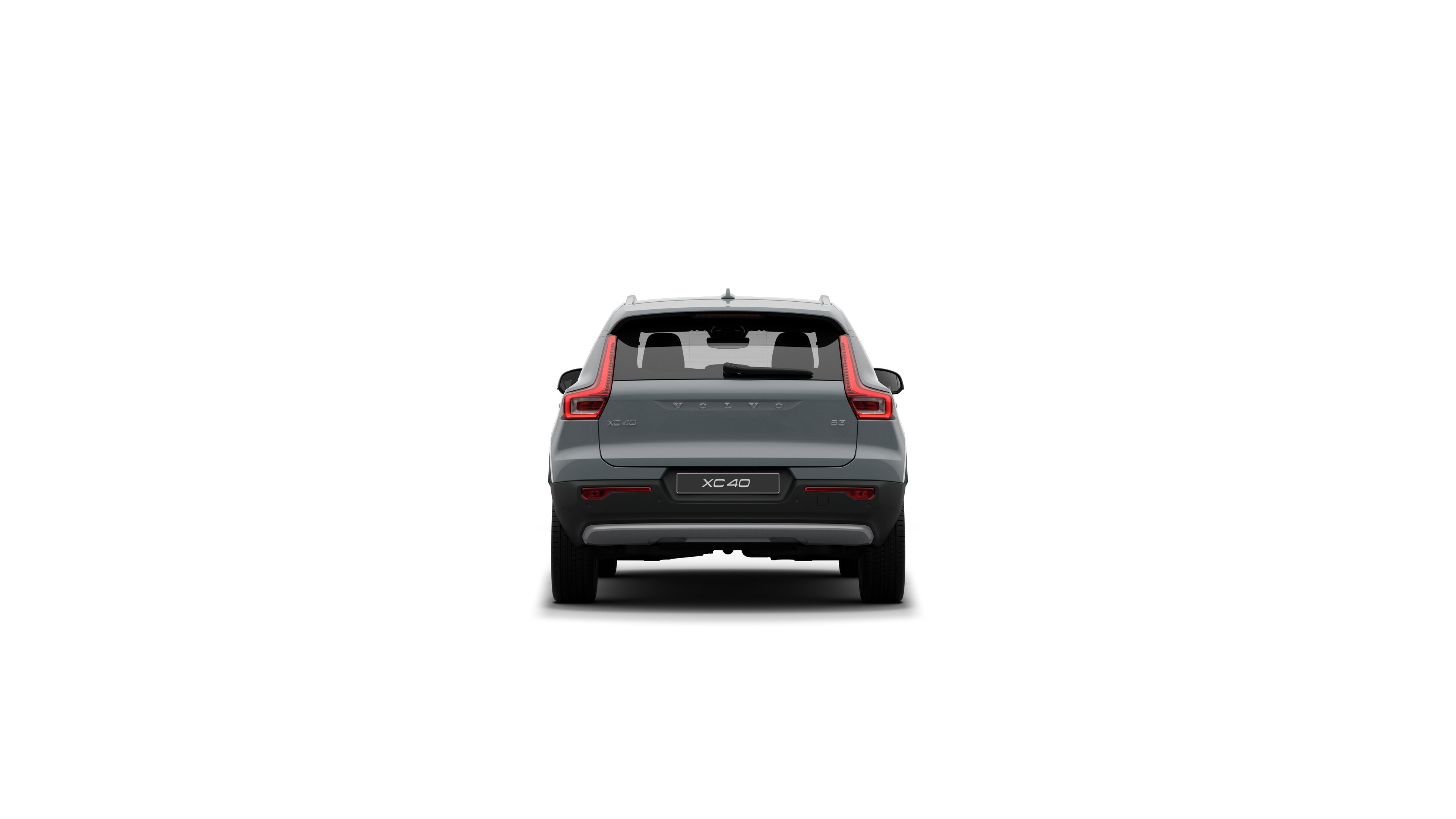 Volvo car rear view in a plain studio background.