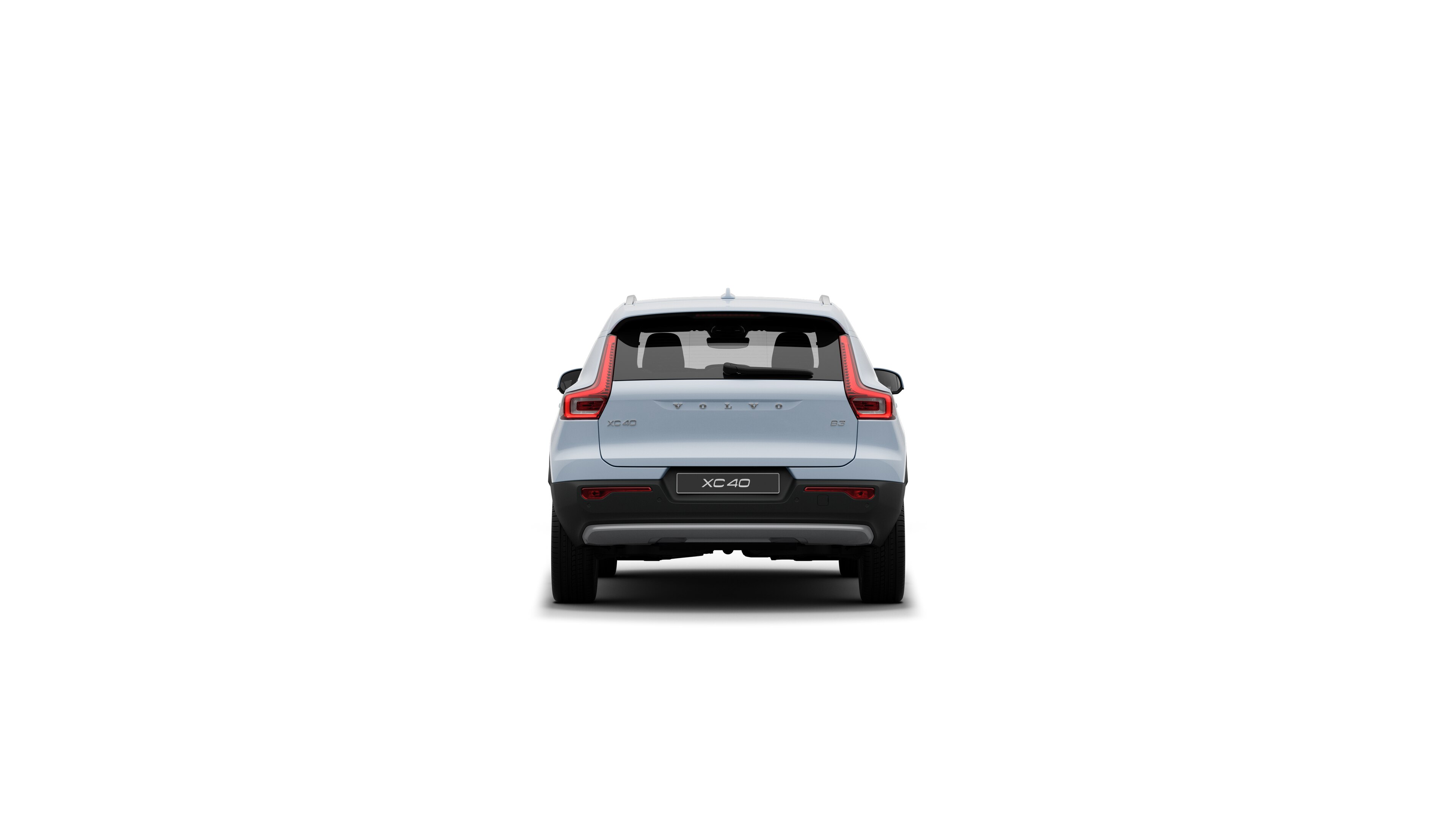 Volvo car rear view in a plain studio background.