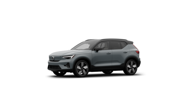 Volvo car exterior three-quarter view in a plain studio background.