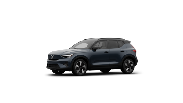 Volvo car exterior three-quarter view in a plain studio background.