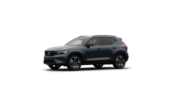 Volvo car exterior three-quarter view in a plain studio background.