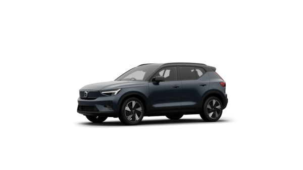 Volvo car exterior three-quarter view in a plain studio background.