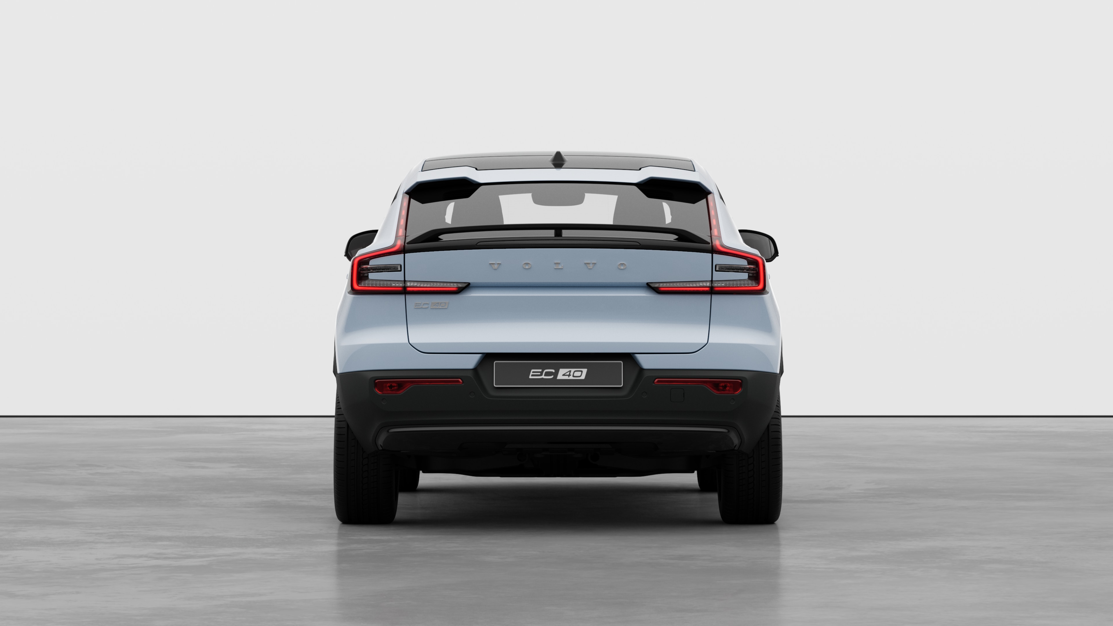 Volvo car rear view against a plain studio background.