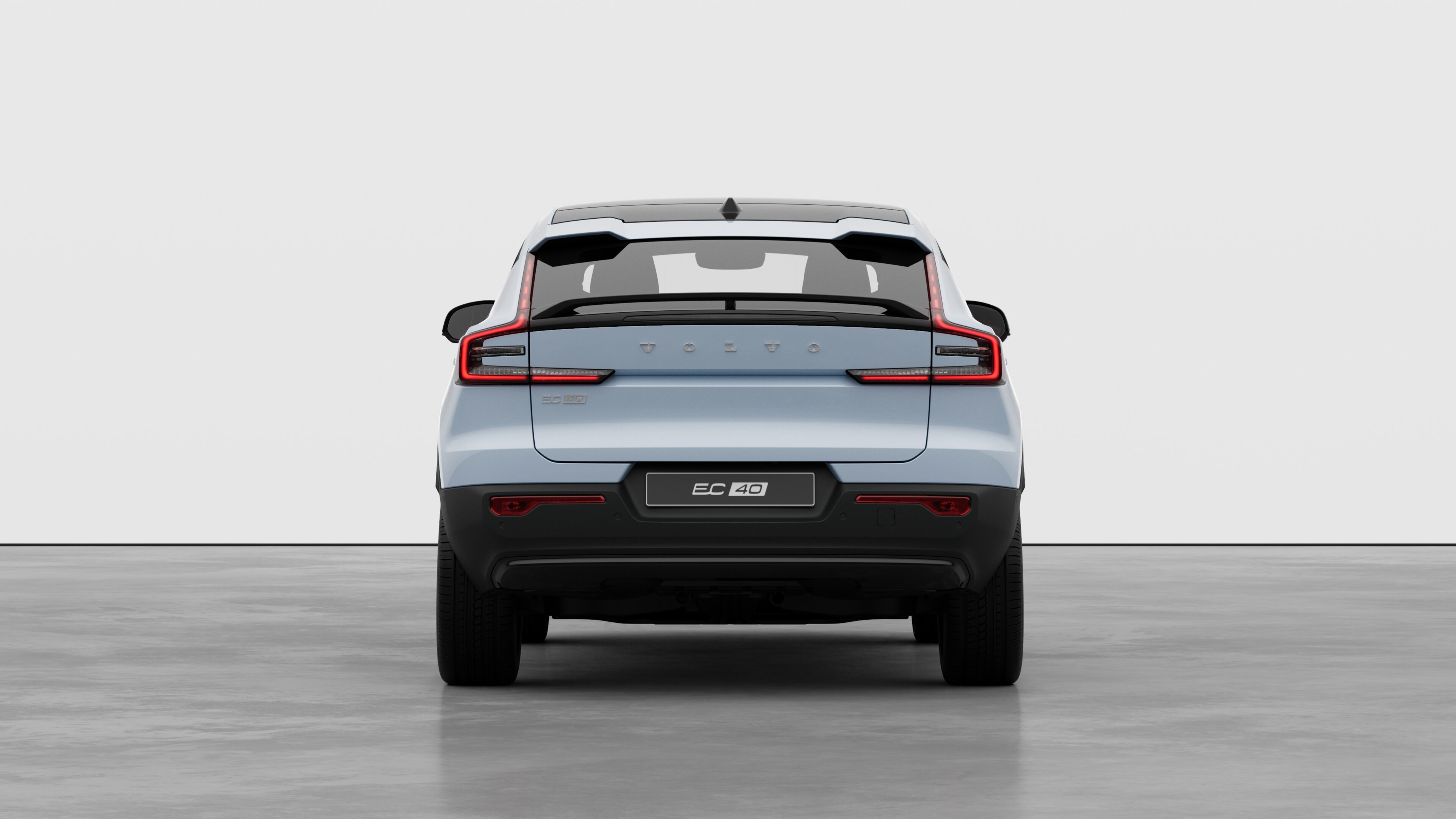 Volvo car rear view against a plain studio background.