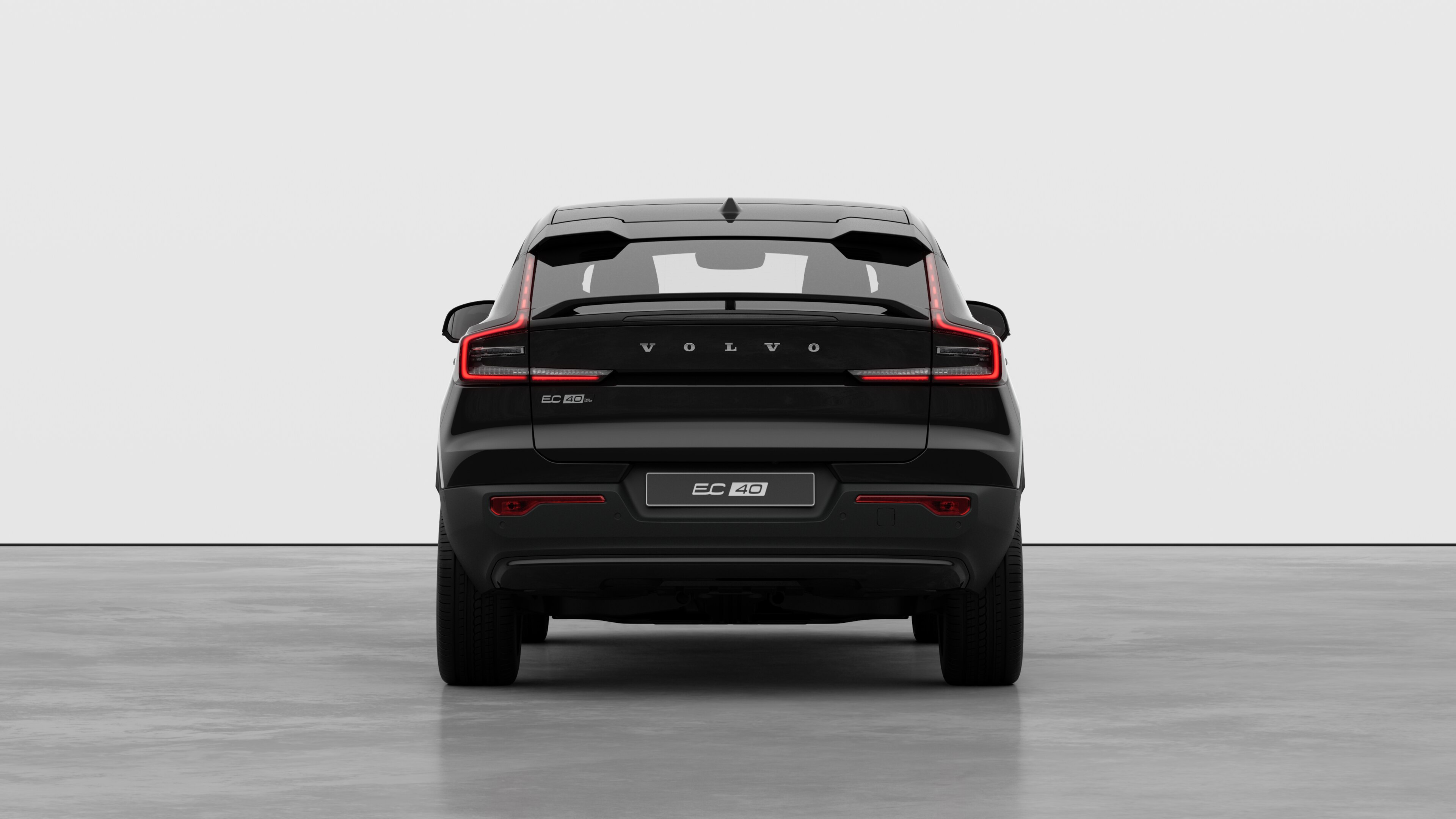 Volvo car rear view against a plain studio background.