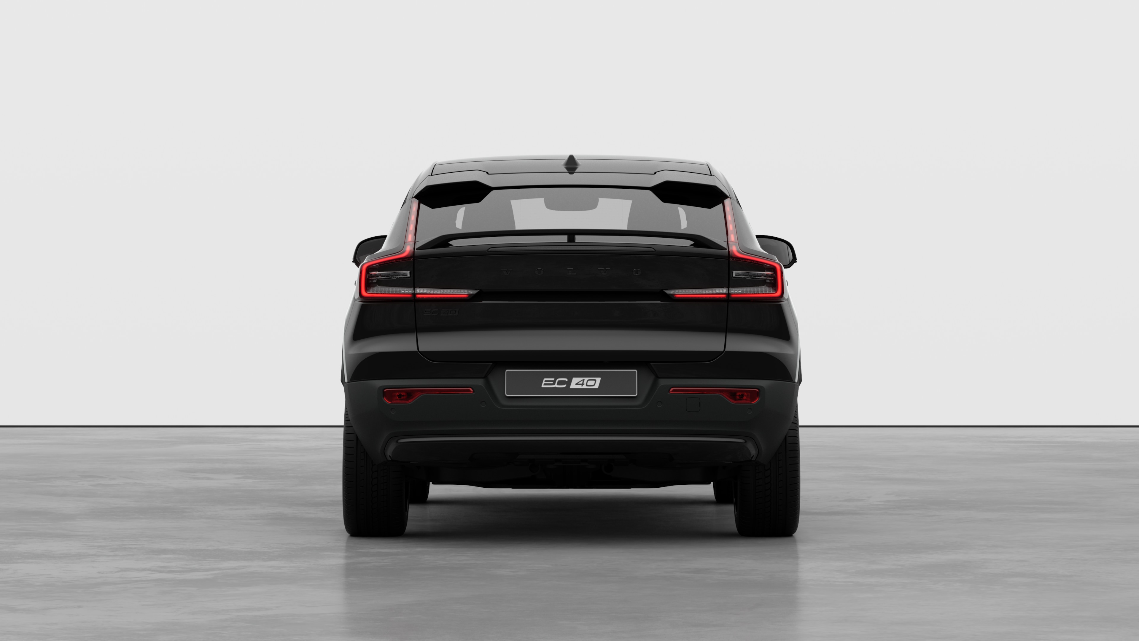 Volvo car rear view against a plain studio background.