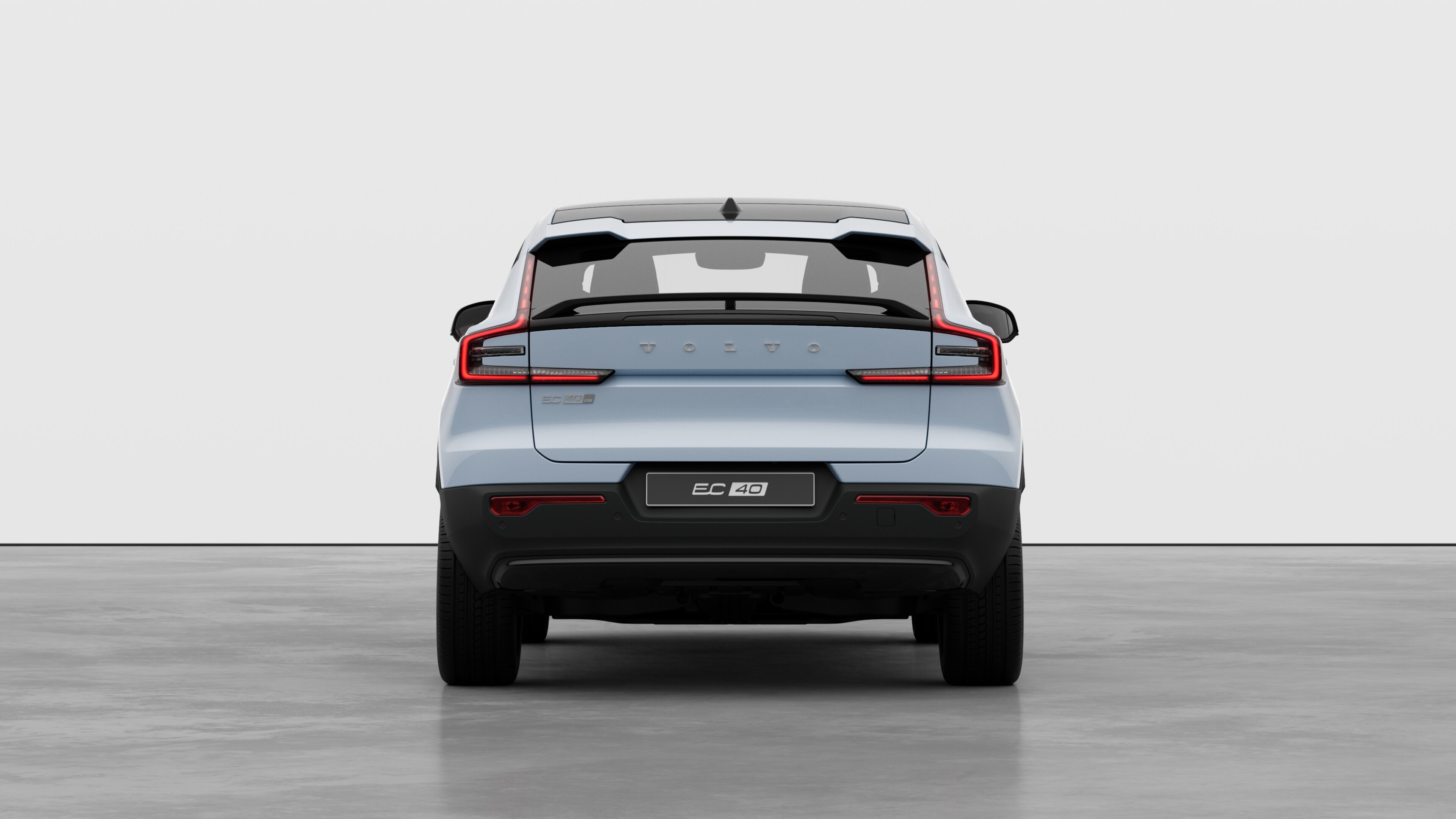 Volvo car rear view against a plain studio background.