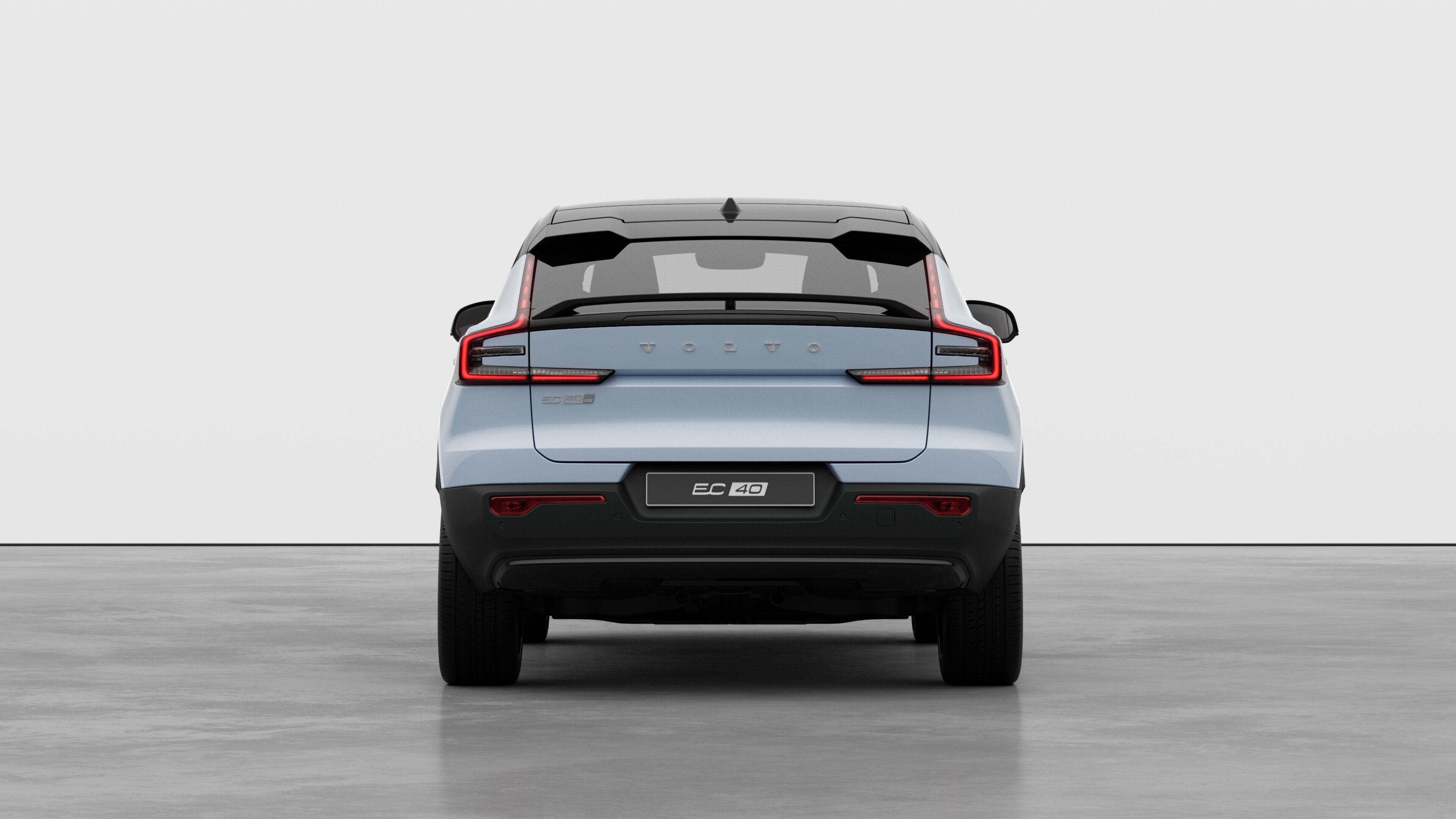 Volvo car rear view against a plain studio background.