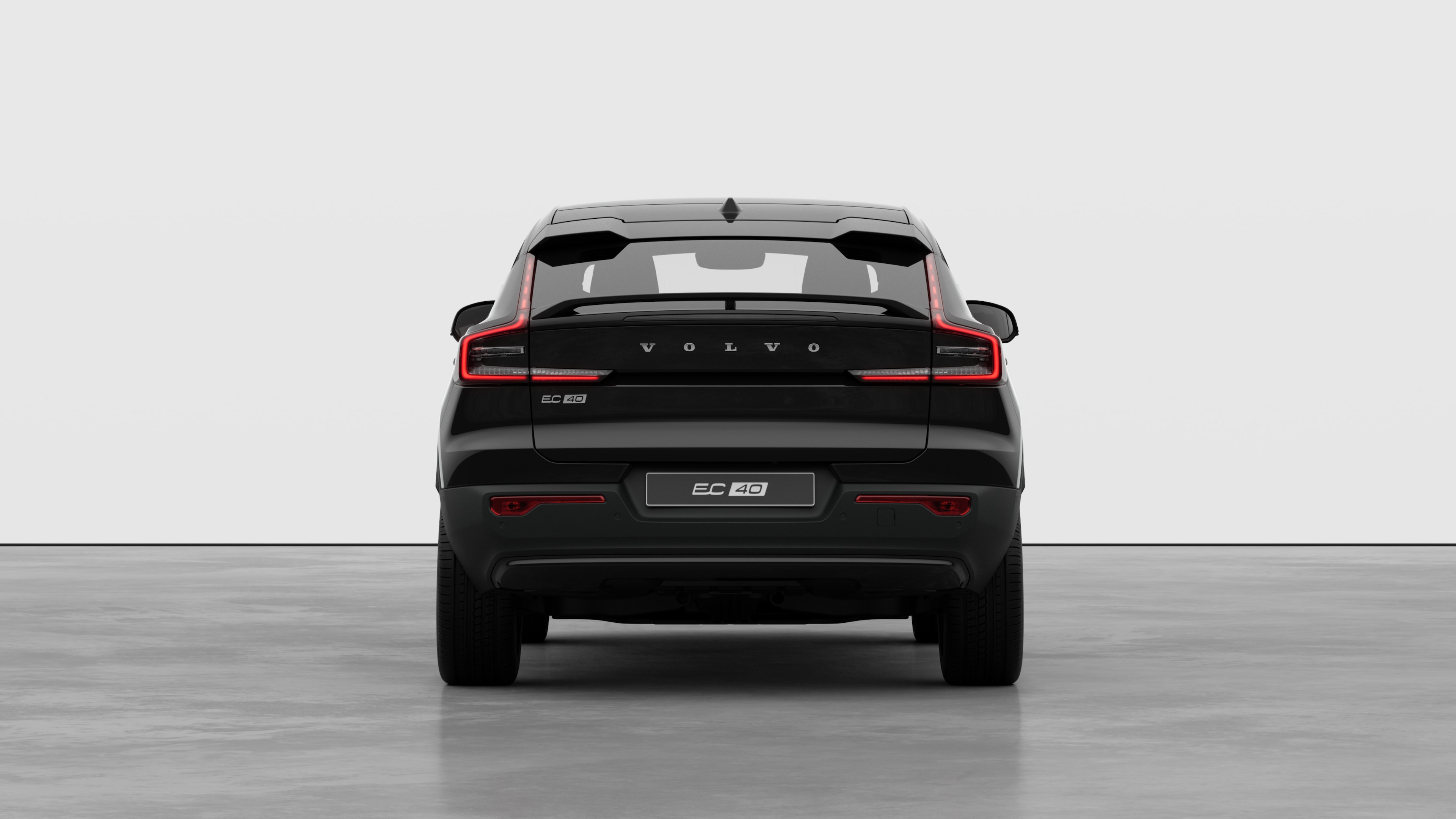 Volvo car rear view against a plain studio background.