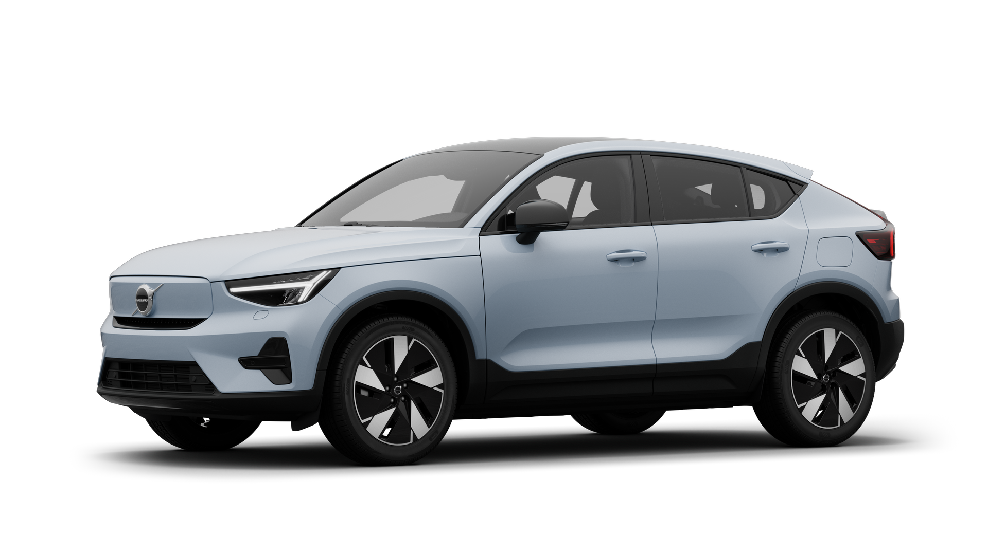 Volvo-auto ulkoa kolmen neljänneksen näkymässä, tavallinen studiotausta.