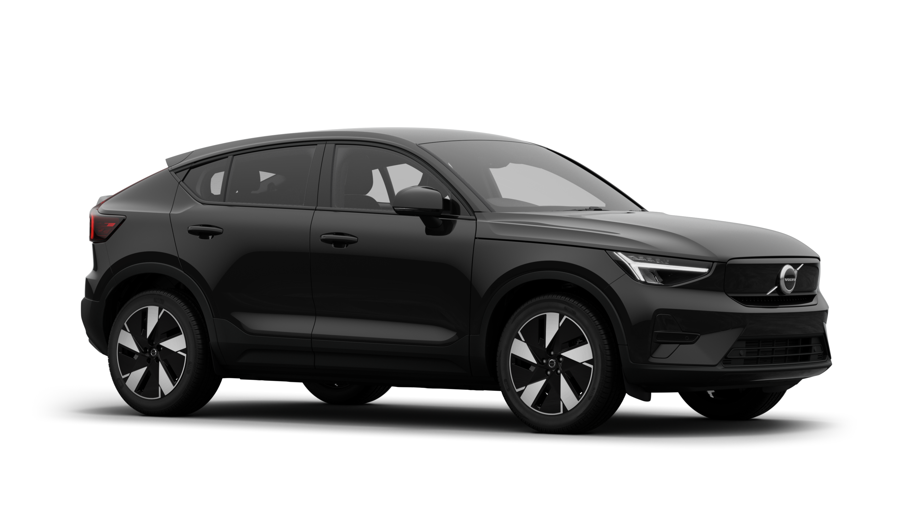 Volvo car exterior, three-quarter view in a plain studio background.