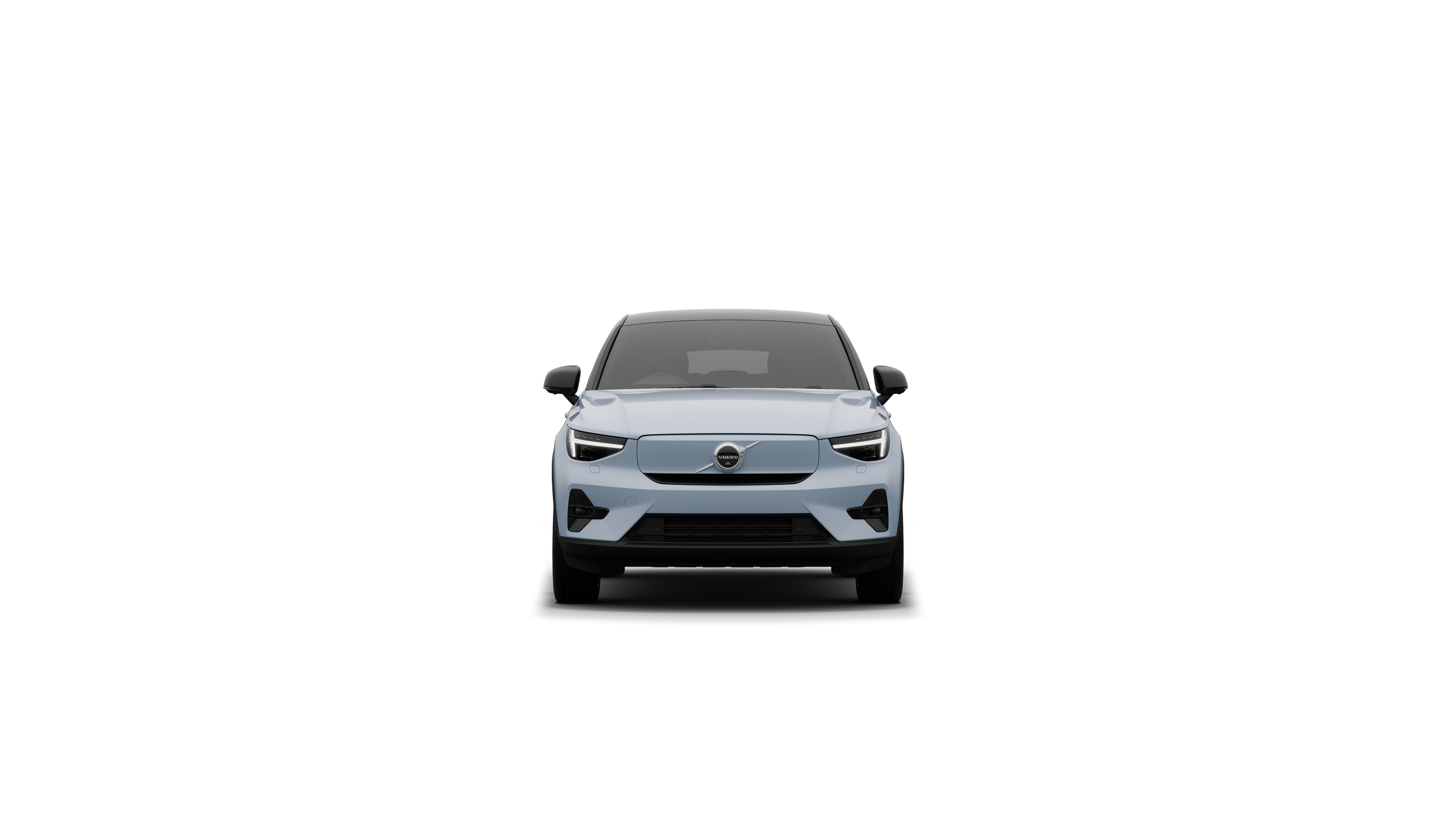 Volvo car front view in a plain studio background.